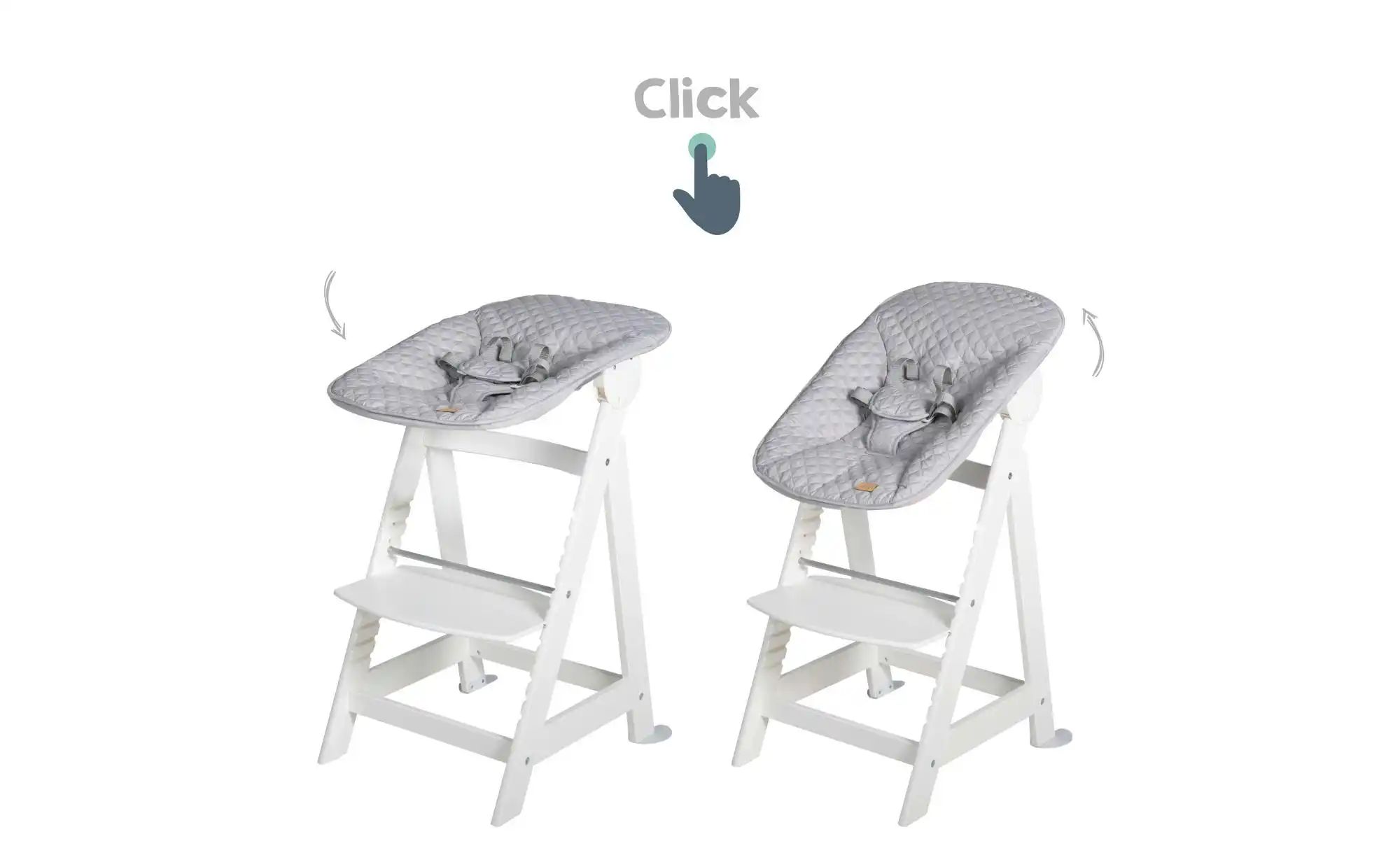 Roba Treppenhochstuhl 2in1  Born Up ¦ weiß ¦ Maße (cm): B: 46 H: 94 Baby > günstig online kaufen