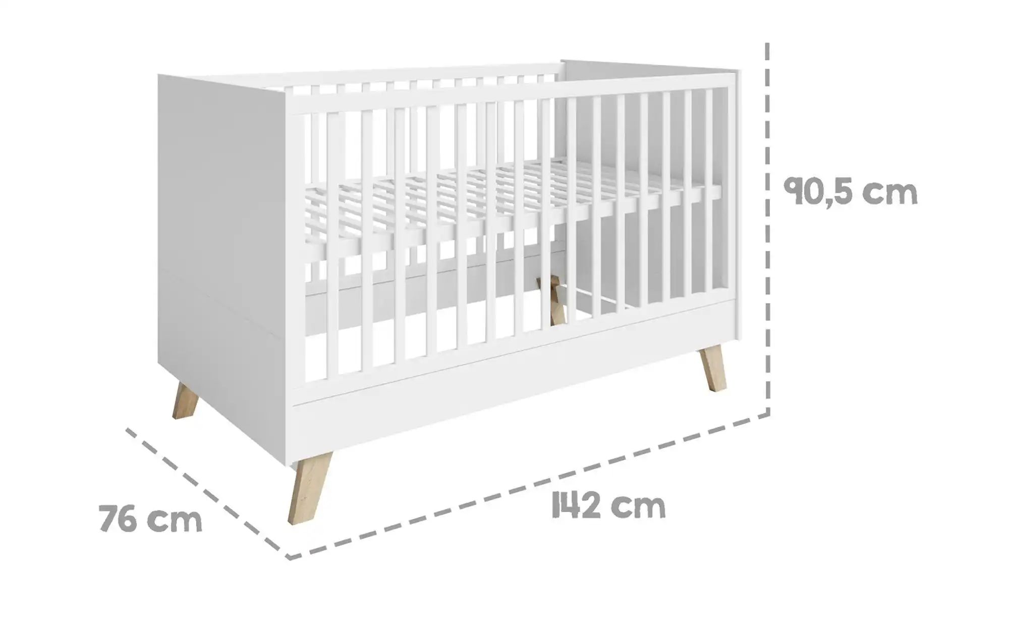 Roba Kombi-Kinderbett Smile   ¦ weiß ¦ Maße (cm): B: 76 H: 90,5 Baby > Baby günstig online kaufen