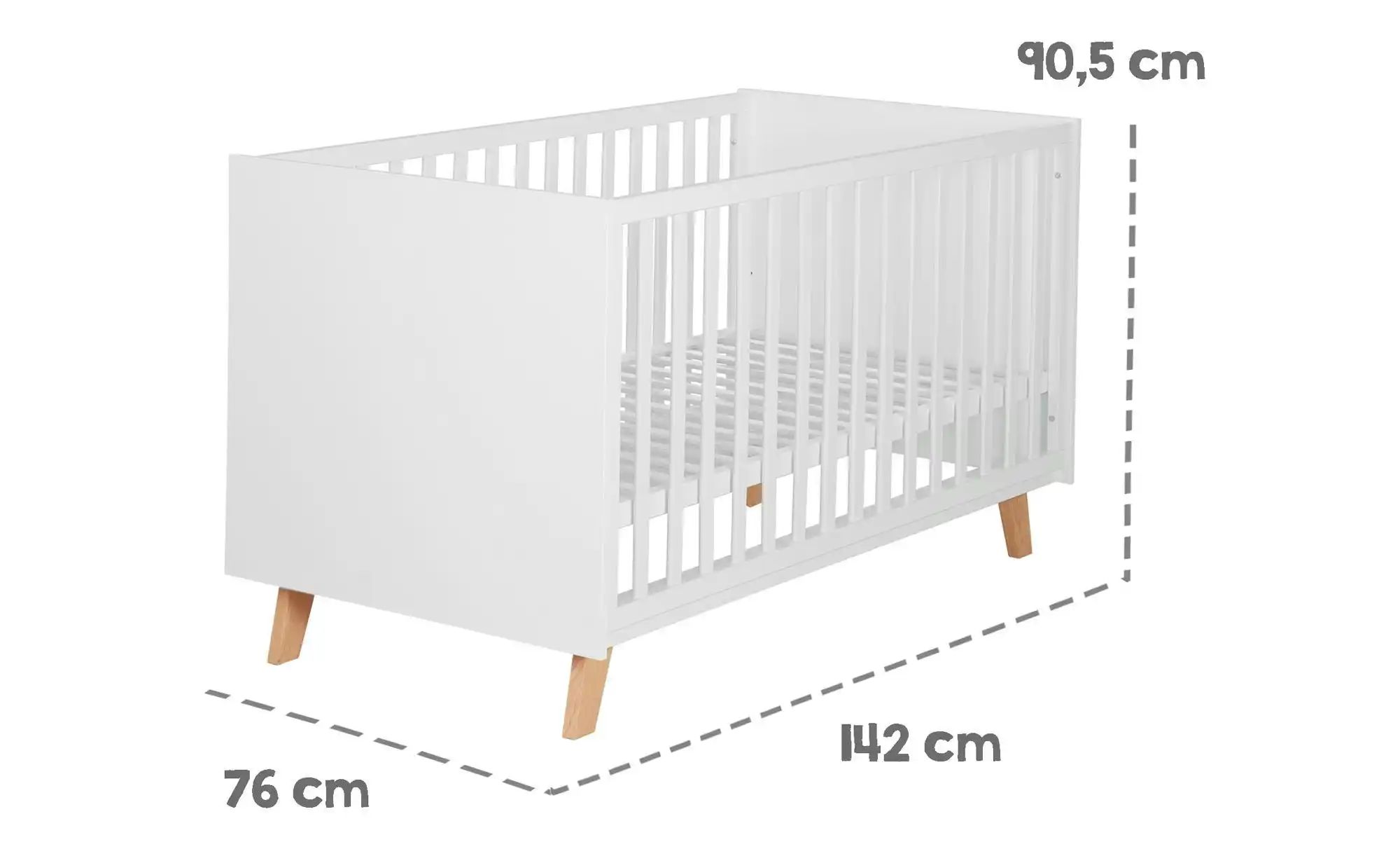 Roba Kombi-Kinderbett Smile   ¦ weiß ¦ Maße (cm): B: 76 H: 90,5 Baby > Baby günstig online kaufen