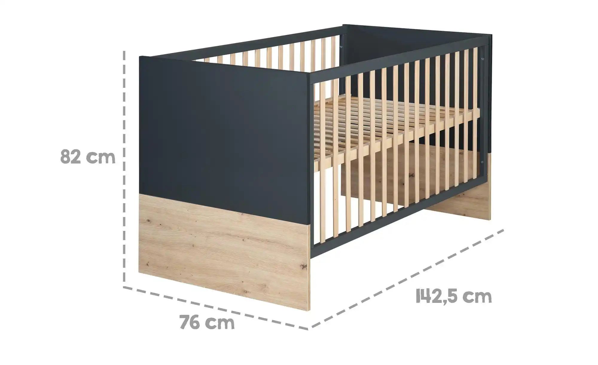 Roba Kombi-Kinderbett Lenn   ¦ grau ¦ Maße (cm): B: 76 H: 82 Baby > Babymöb günstig online kaufen
