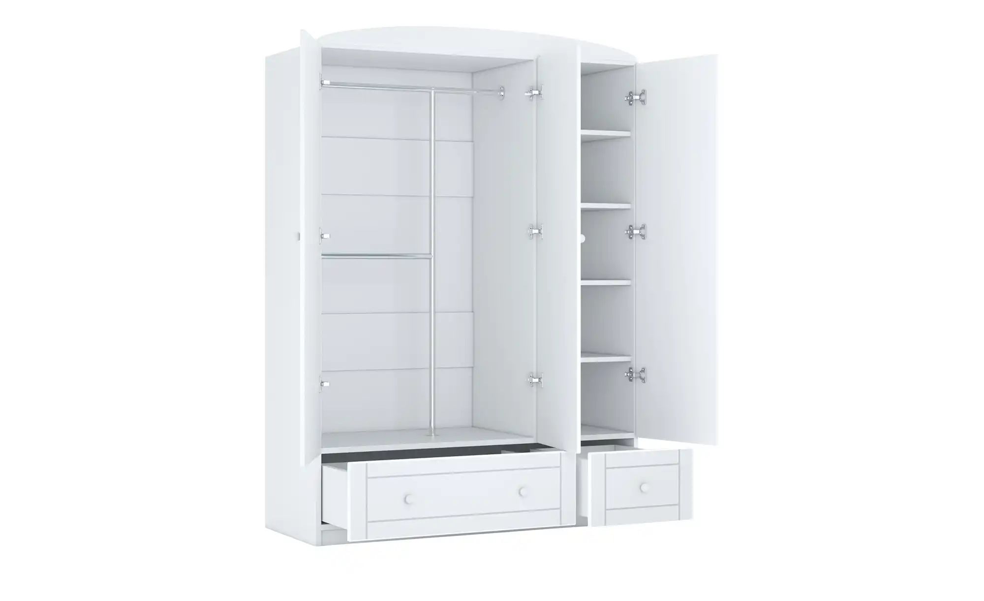 Kleiderschrank  Nordic White ¦ weiß ¦ Maße (cm): B: 133,2 H: 180 T: 56,6 Ba günstig online kaufen