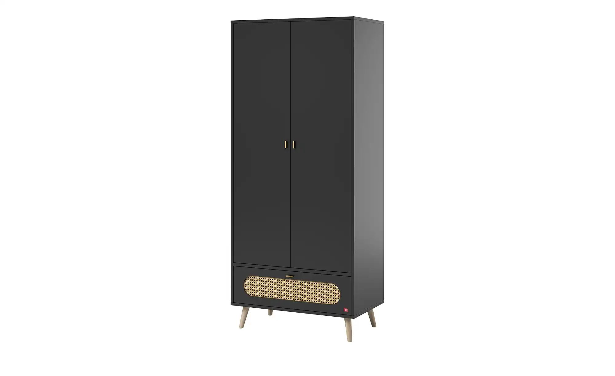 Kleiderschrank  Canne ¦ schwarz ¦ Holzwerkstoff ¦ Maße (cm): B: 85 H: 195 T günstig online kaufen