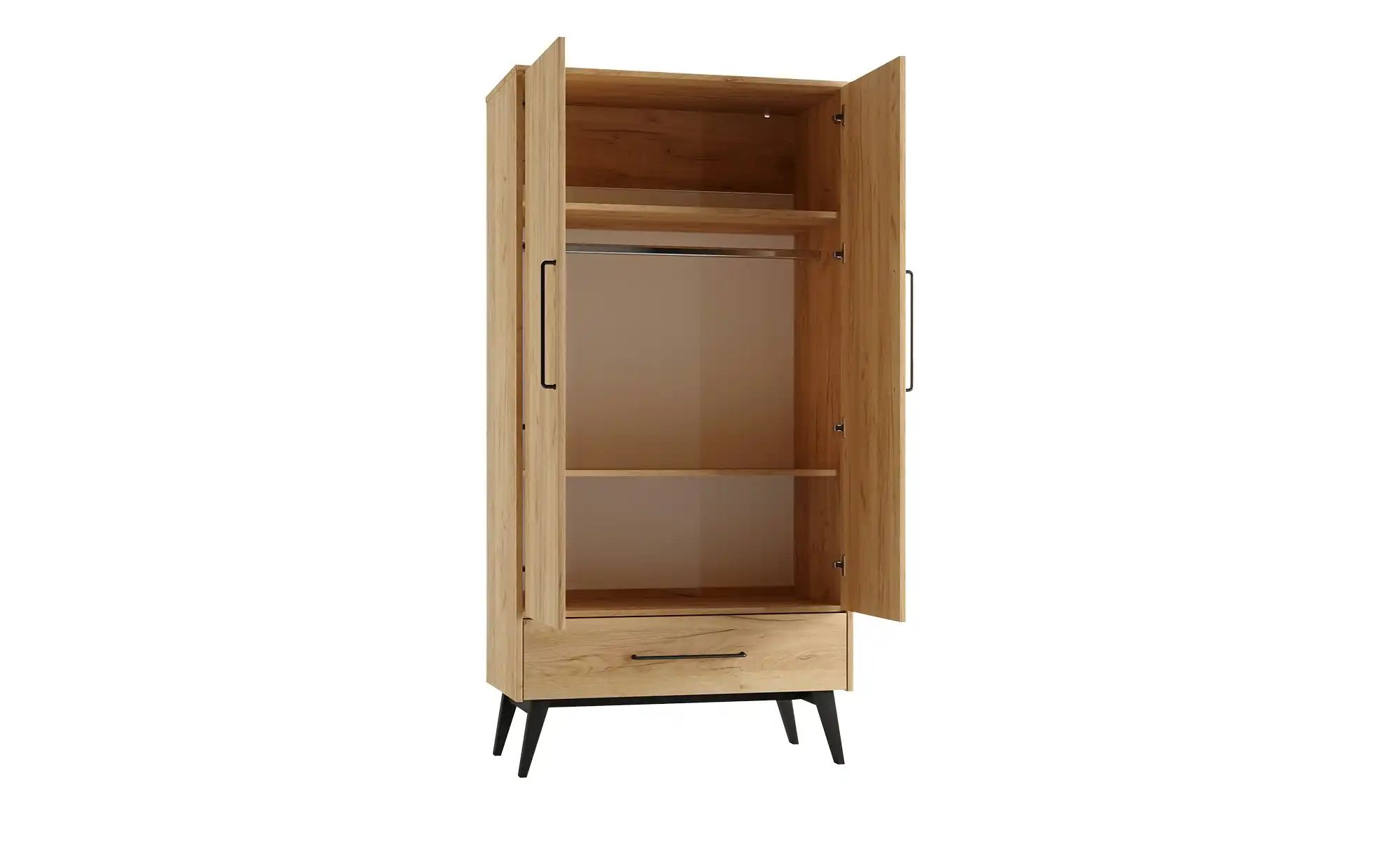 Kleiderschrank 2-türig  Retro ¦ holzfarben ¦ Maße (cm): B: 52,4 H: 199,6 Sc günstig online kaufen