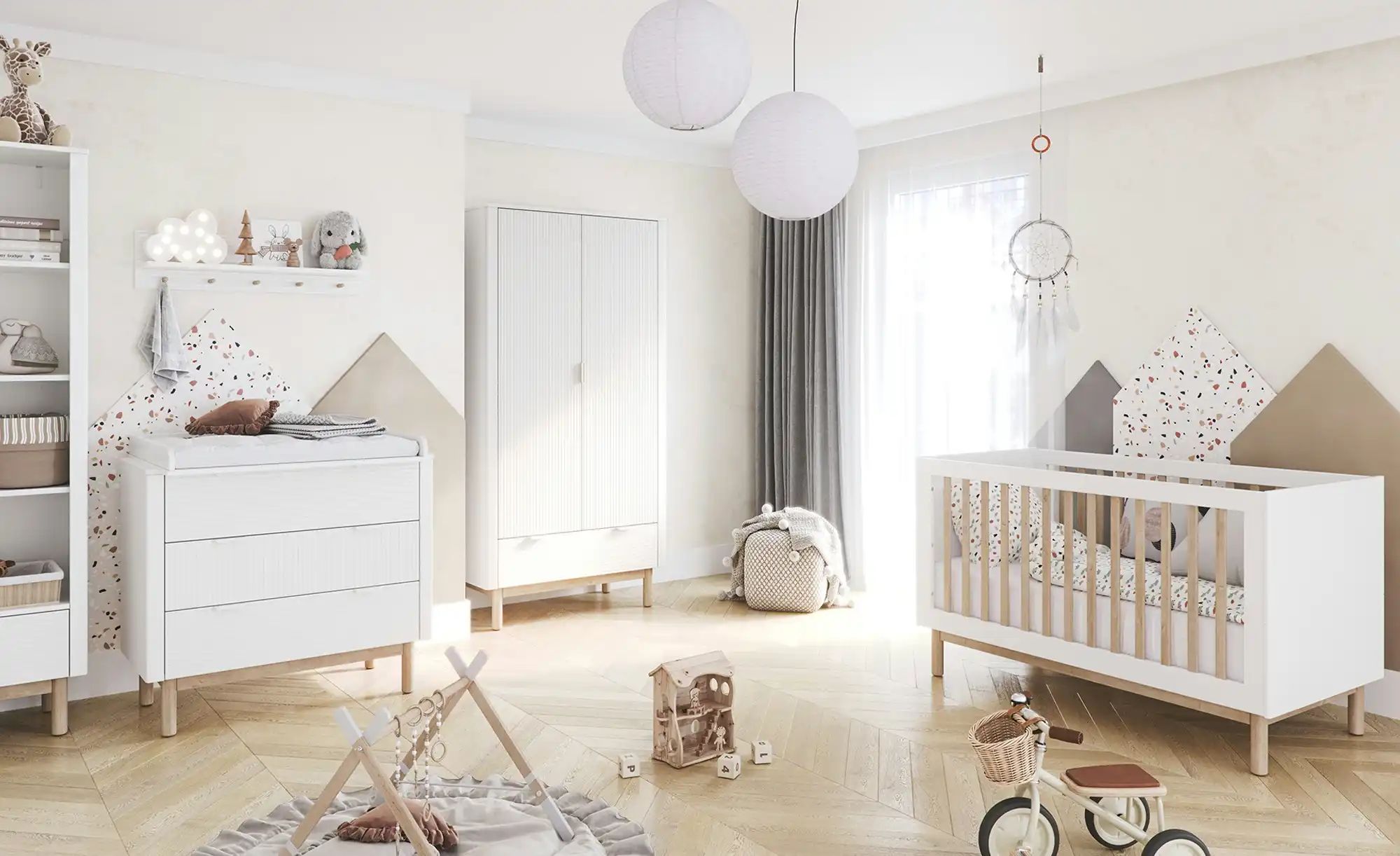 Kleiderschrank  Miloo ¦ weiß ¦ Maße (cm): B: 52,4 H: 197,8 Baby > Babymöbel günstig online kaufen