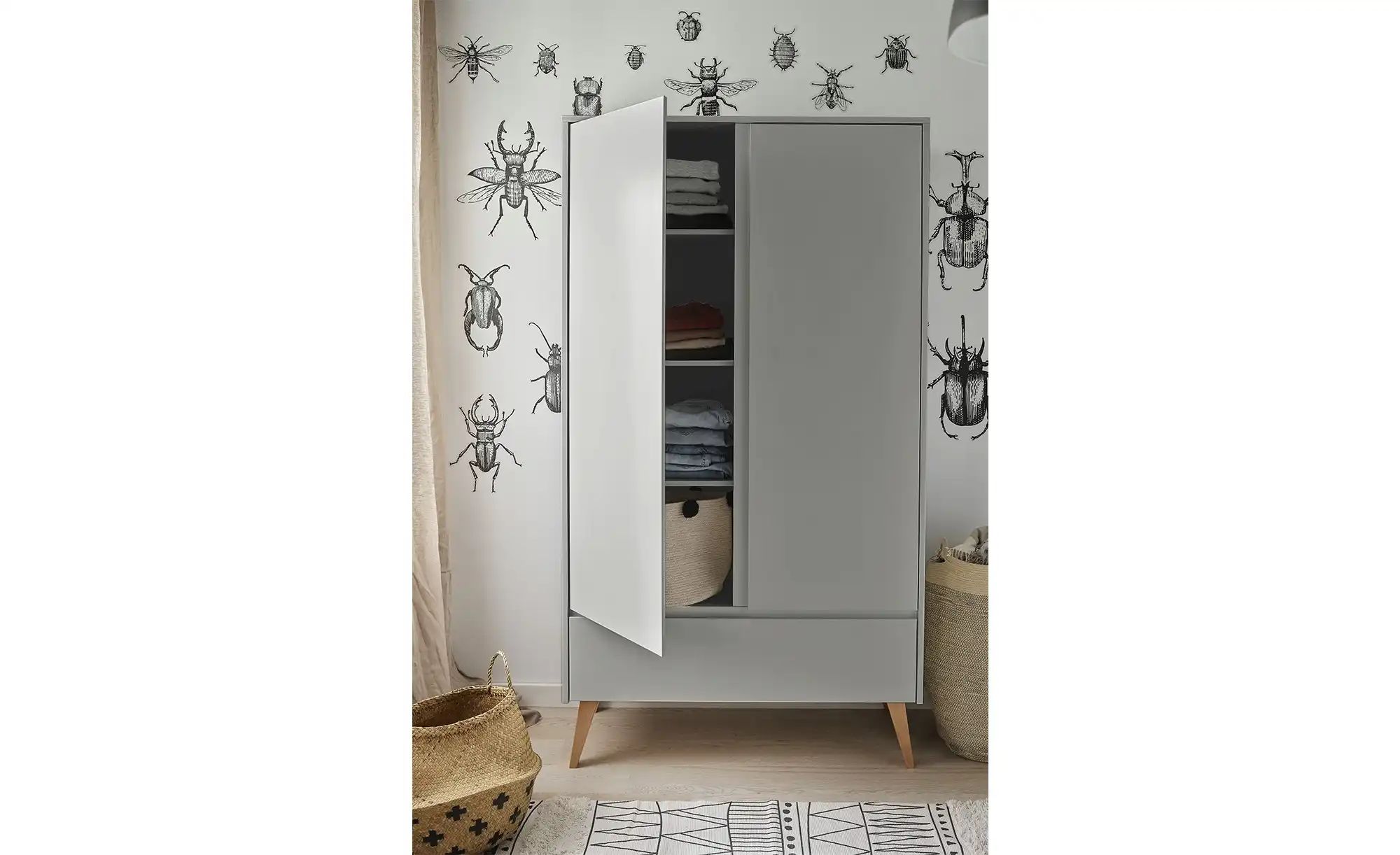 kleiderschrank swing ¦ grau ¦ maße (cm): b: 100 h: 199,5 t: 52.5