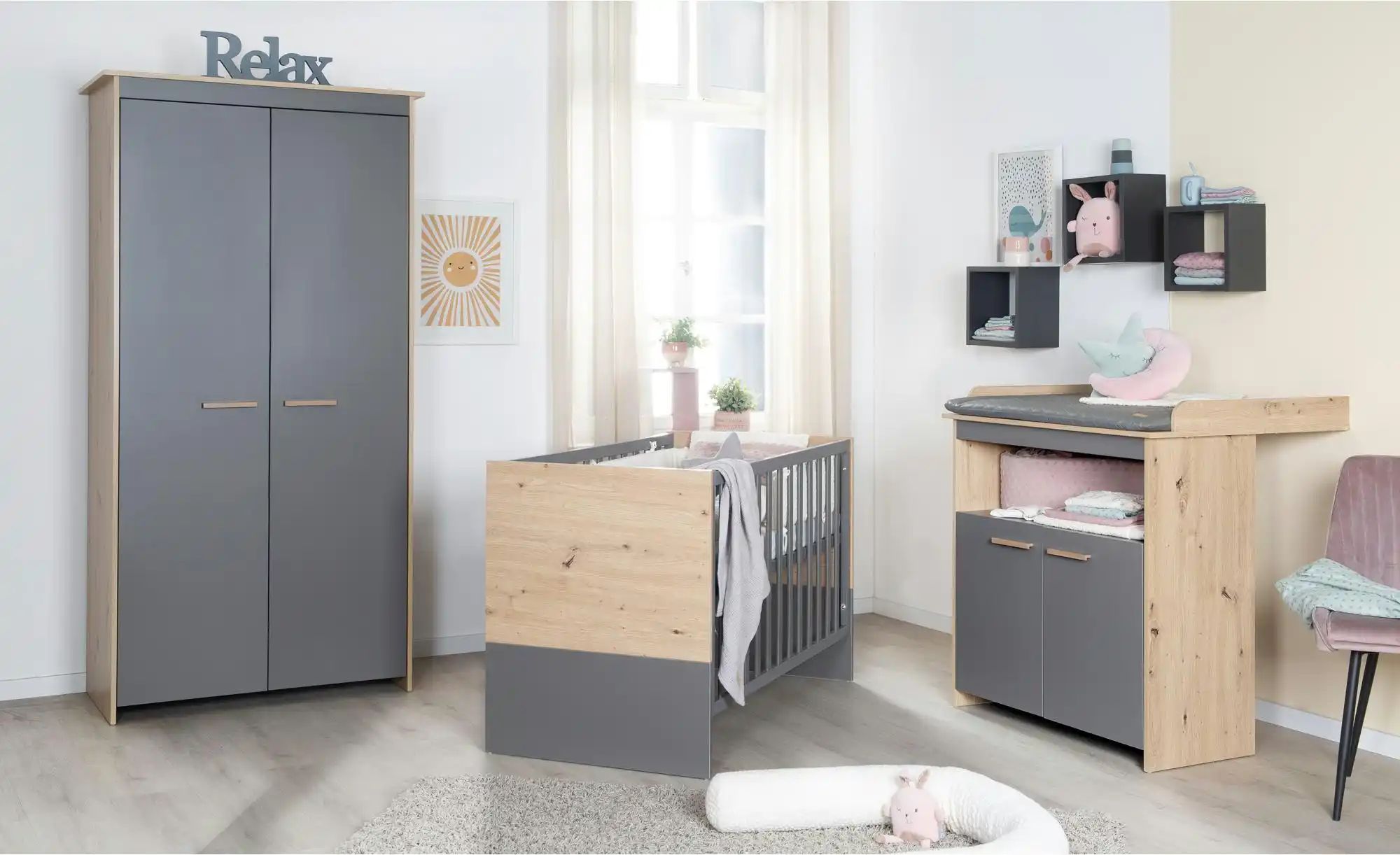 Roba Kinderbett  Anna ¦ grau ¦ Maße (cm): B: 64,5 H: 80 Baby > Babymöbel > günstig online kaufen