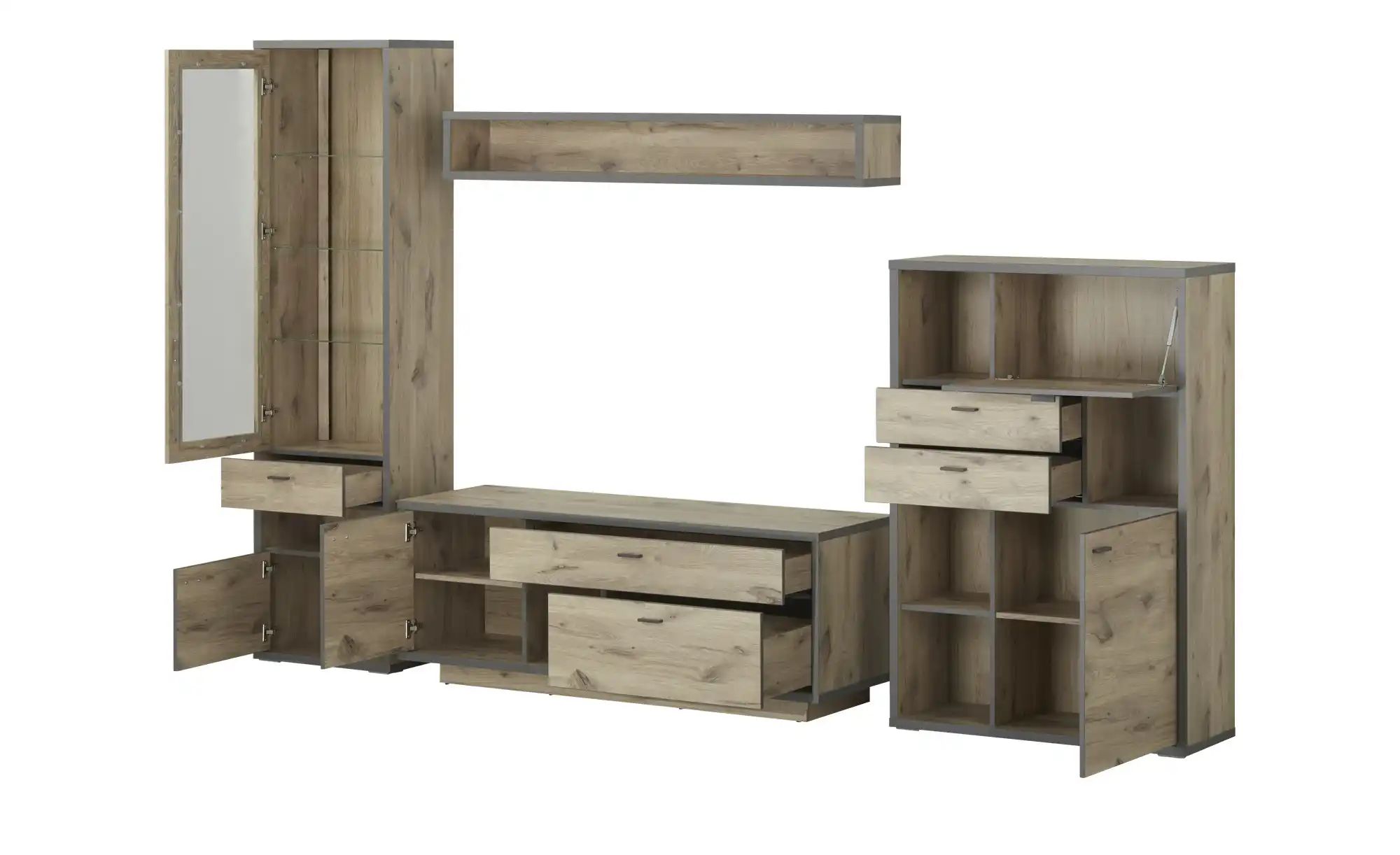 uno Wohnkombination  Orlando ¦ holzfarben ¦ Maße (cm): B: 308 H: 208 T: 50. günstig online kaufen