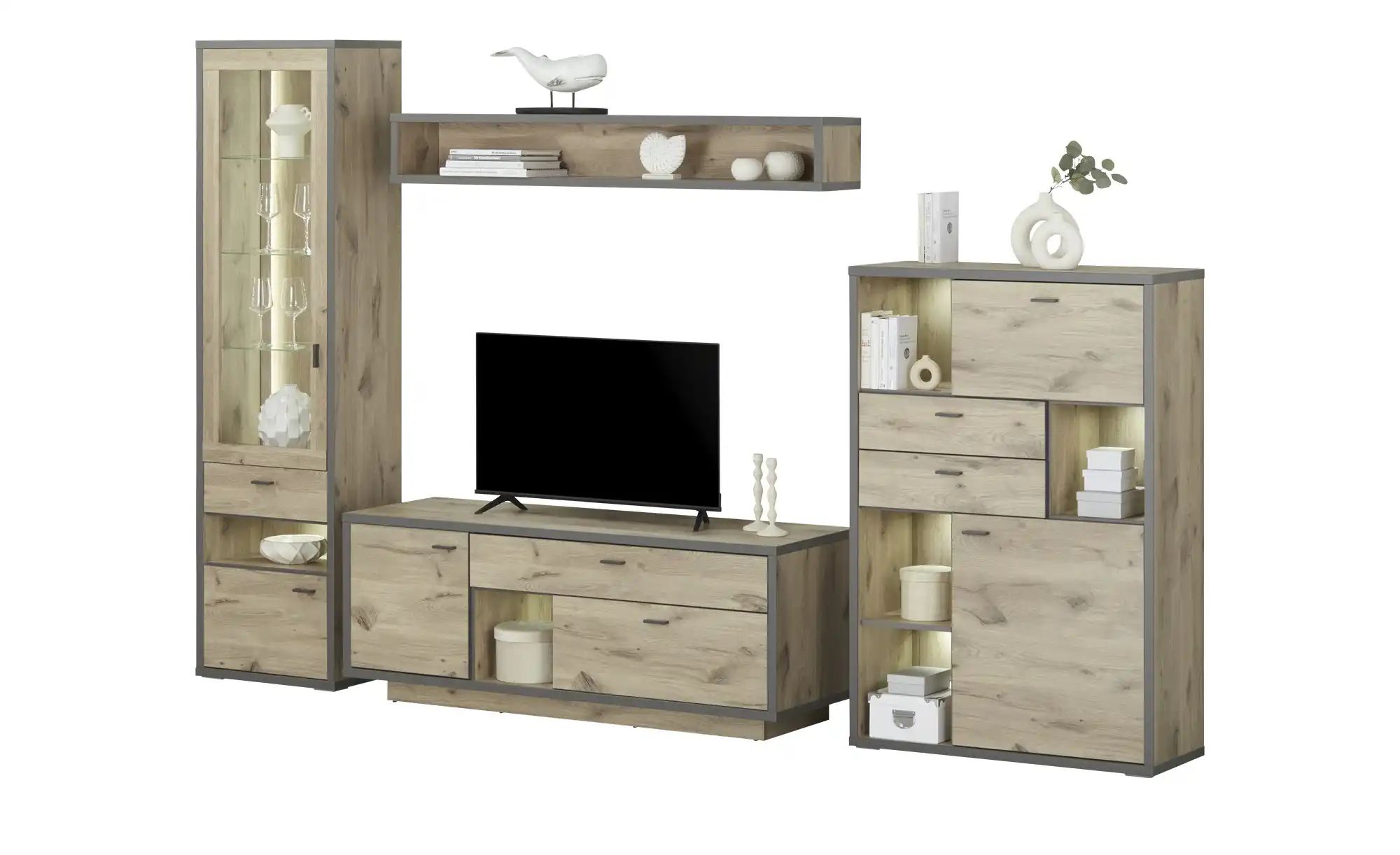 uno Wohnkombination  Orlando ¦ holzfarben ¦ Maße (cm): B: 308 H: 208 T: 50. günstig online kaufen