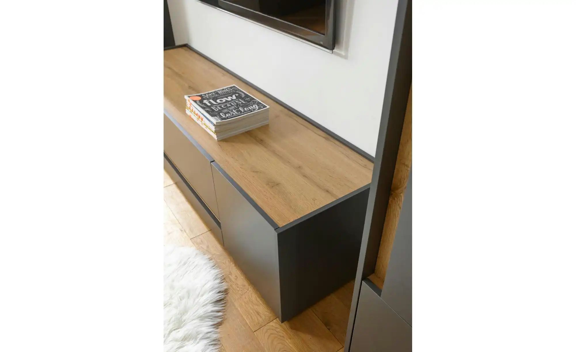Thumbnail - Wohnwand  Cande ¦ grau ¦ Maße (cm): B: 350 H: 40 Kommoden & Sideboards > Wohnwände - Höffner