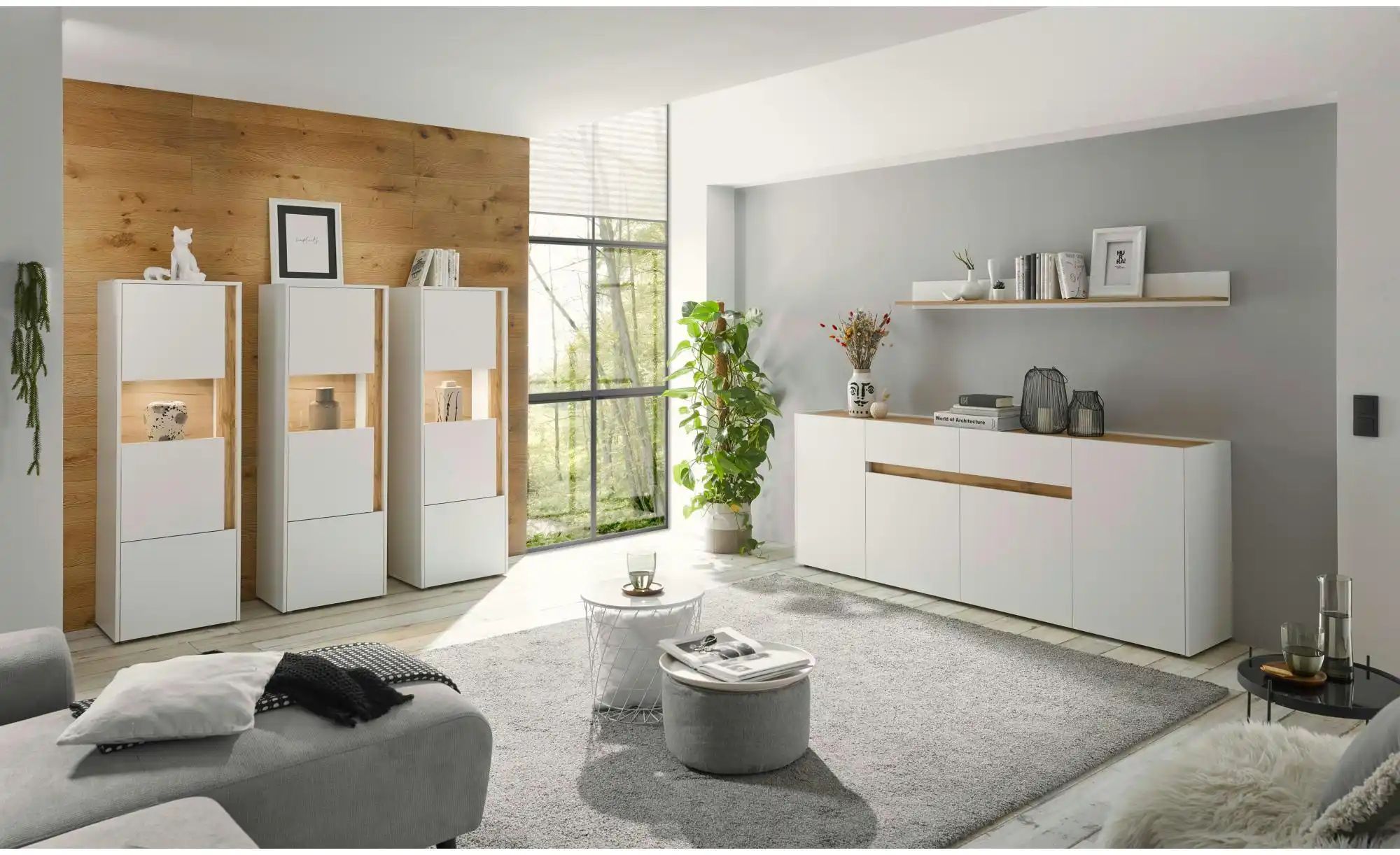 Thumbnail - Wohnwand  Cande ¦ weiß ¦ Maße (cm): B: 190 H: 155 Kommoden & Sideboards > Wohnwände - Höffner