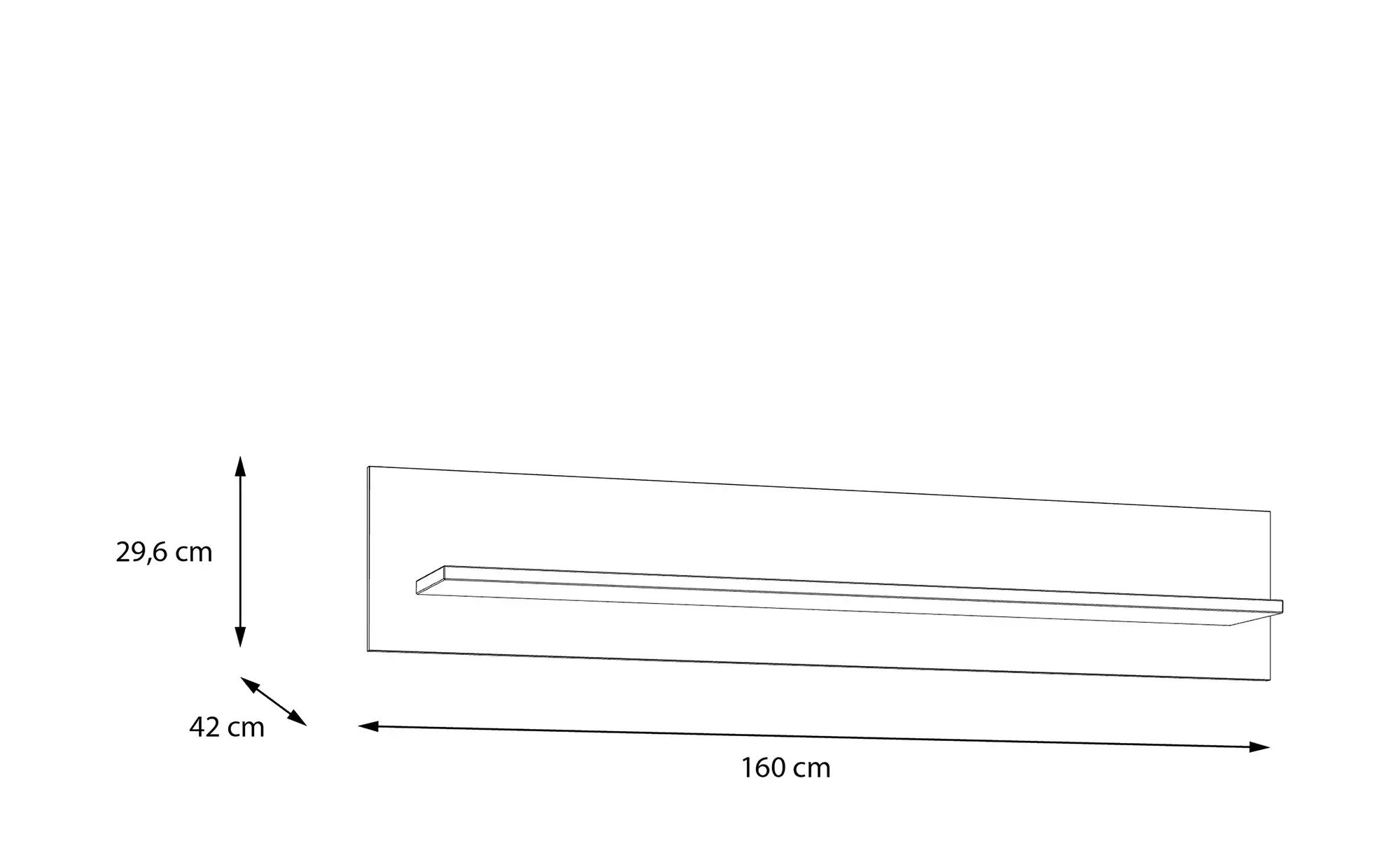 Wandboard  Toneo ¦ grau ¦ Maße (cm): B: 160 H: 29 T: 22 Regale > Wandboards günstig online kaufen