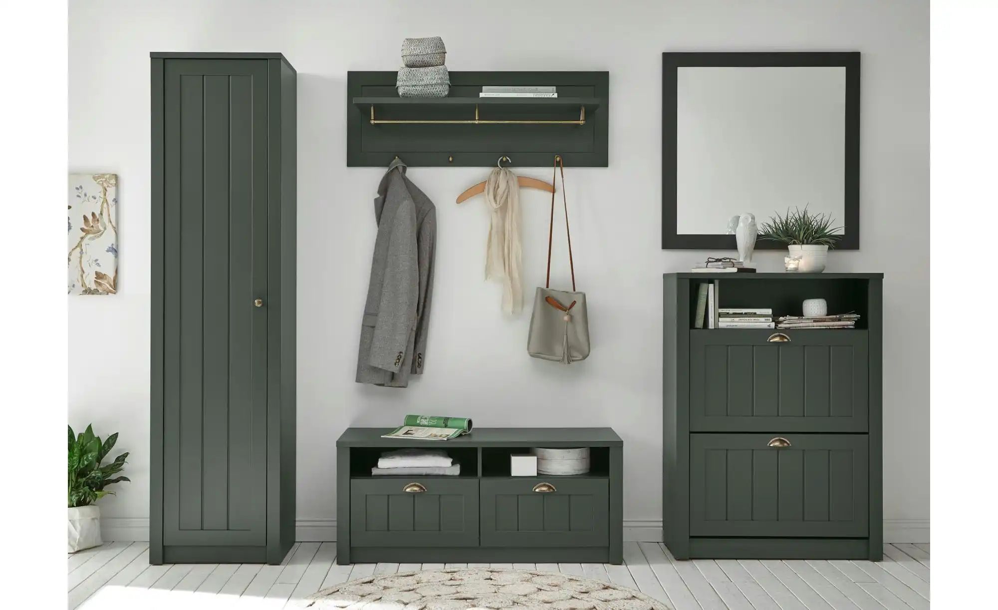 Thumbnail - Garderobenpaneel  Verde ¦ grün ¦ Holzwerkstoff ¦ Maße (cm): B: 109 H: 40 T: 20.0 Garderoben & Kleiderstangen > Wandgarde...