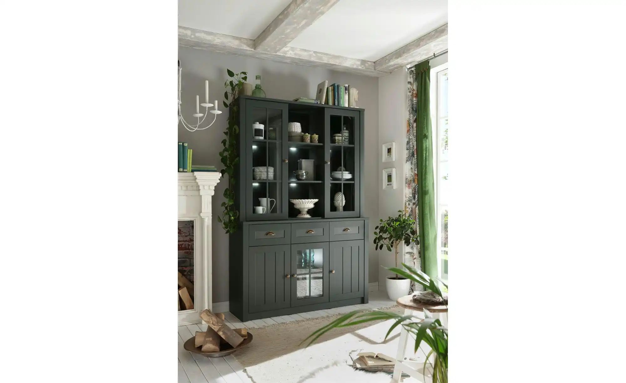 Buffet  Verde ¦ grün ¦ Maße (cm): B: 130 H: 196 Schränke > Vitrinen - Höffn günstig online kaufen