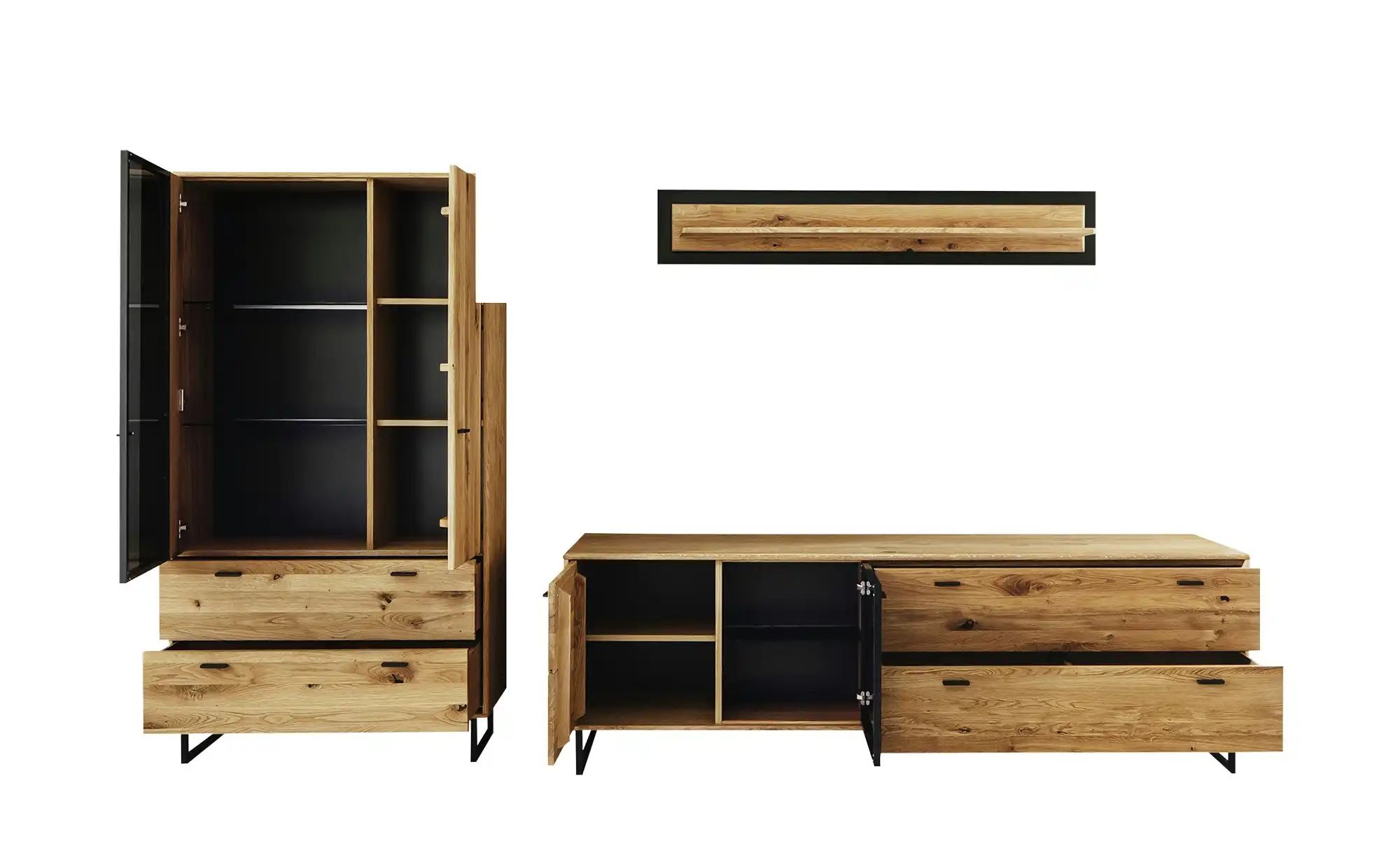 Woodford Wohnkombination  Arezzo ¦ holzfarben ¦ Maße (cm): B: 309 H: 186 T: günstig online kaufen