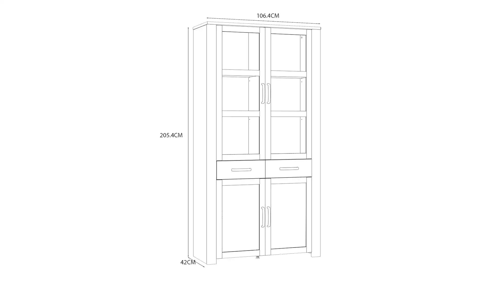 Doppelvitrine  Toneo ¦ Maße (cm): B: 106,4 H: 205,4 T: 42 Schränke > Vitrin günstig online kaufen