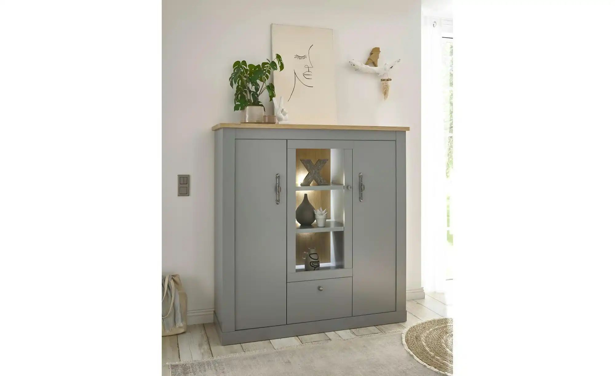 Highboard  Claira ¦ grau ¦ Maße (cm): B: 140 H: 44 Kommoden & Sideboards > günstig online kaufen