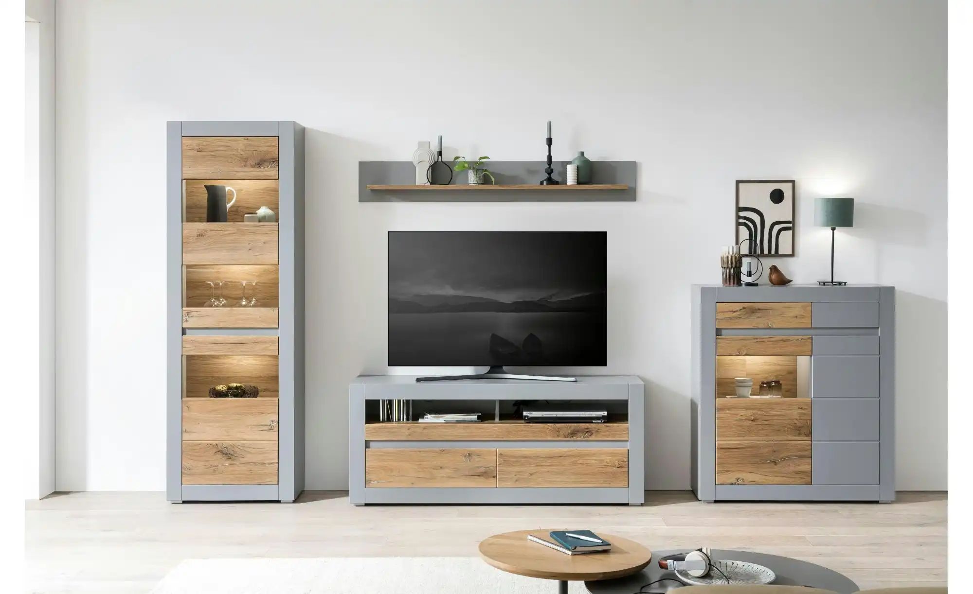 Thumbnail - Vitrine Cabanes ¦ grau ¦ Maße (cm): B: 100 H: 112,3 T: 35.0 Schränke > Vitrinen - Höffner