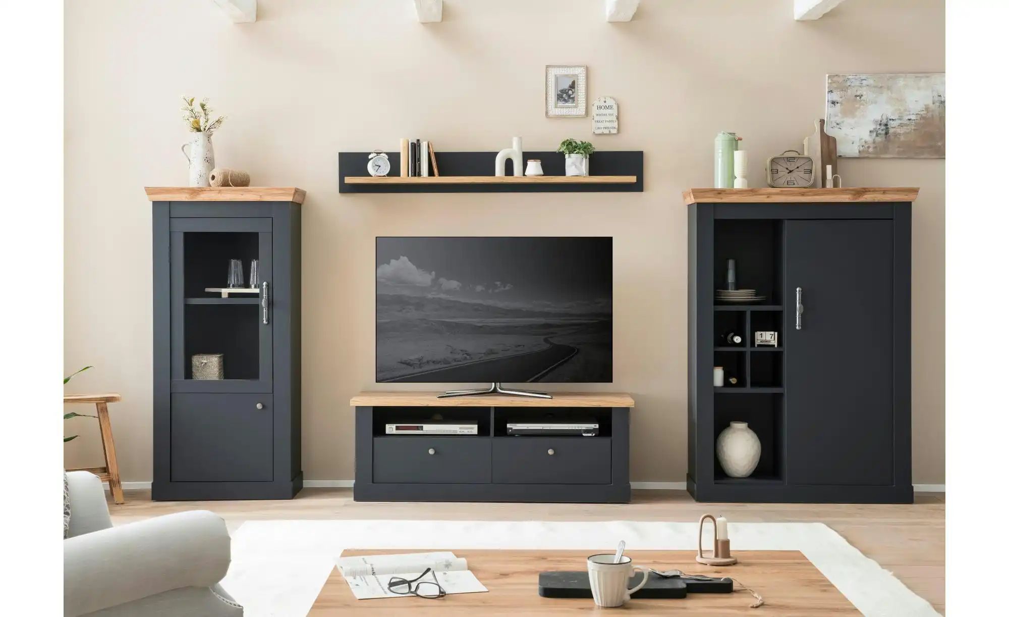 Thumbnail - Wohnwand ¦ grau ¦ Maße (cm): B: 334 H: 201 T: 45.0 Kommoden & Sideboards > Wohnwände - Höffner