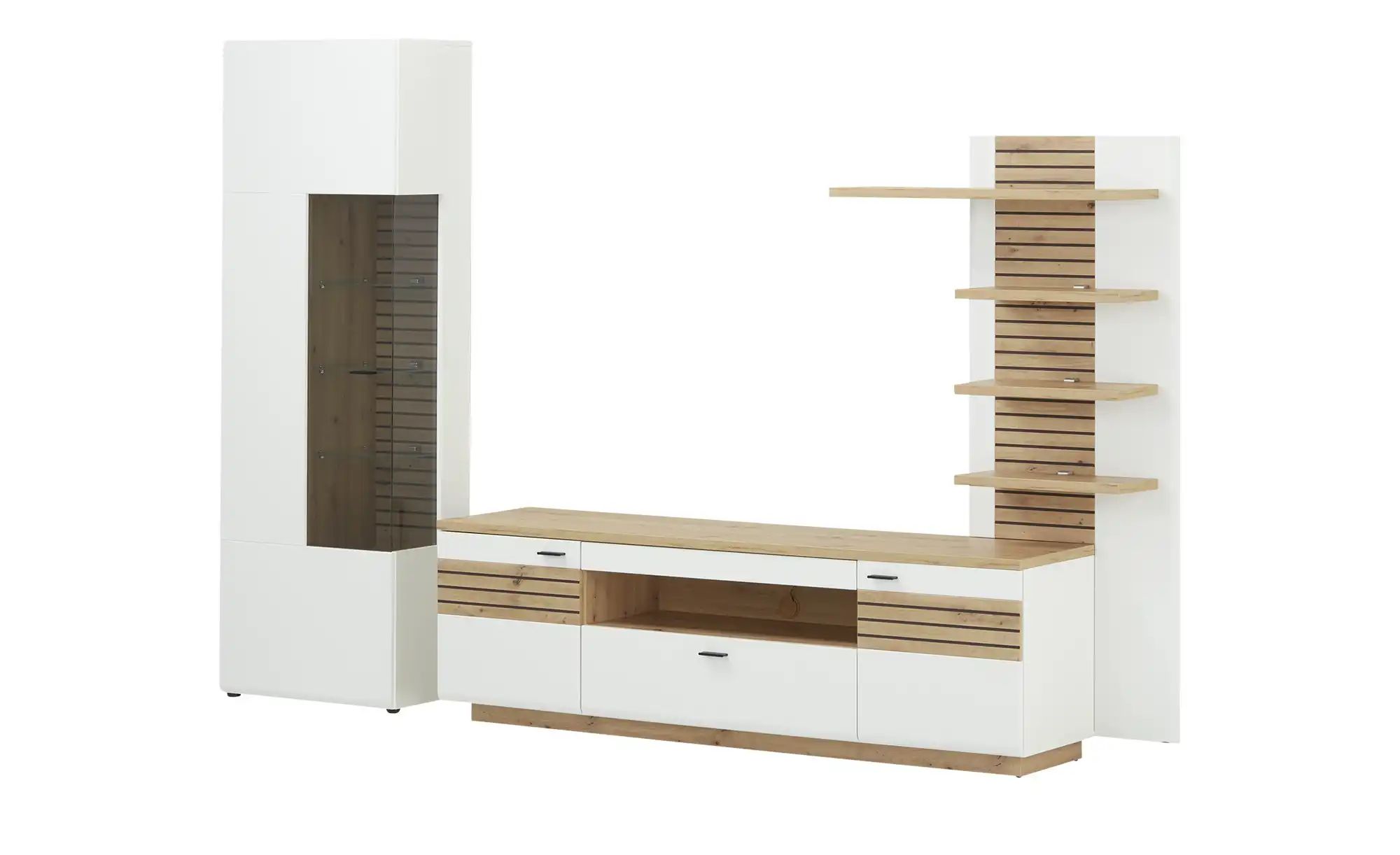 uno Wohnkombination  Fresno ¦ weiß ¦ Maße (cm): B: 296 H: 201 T: 47.0 Kommo günstig online kaufen