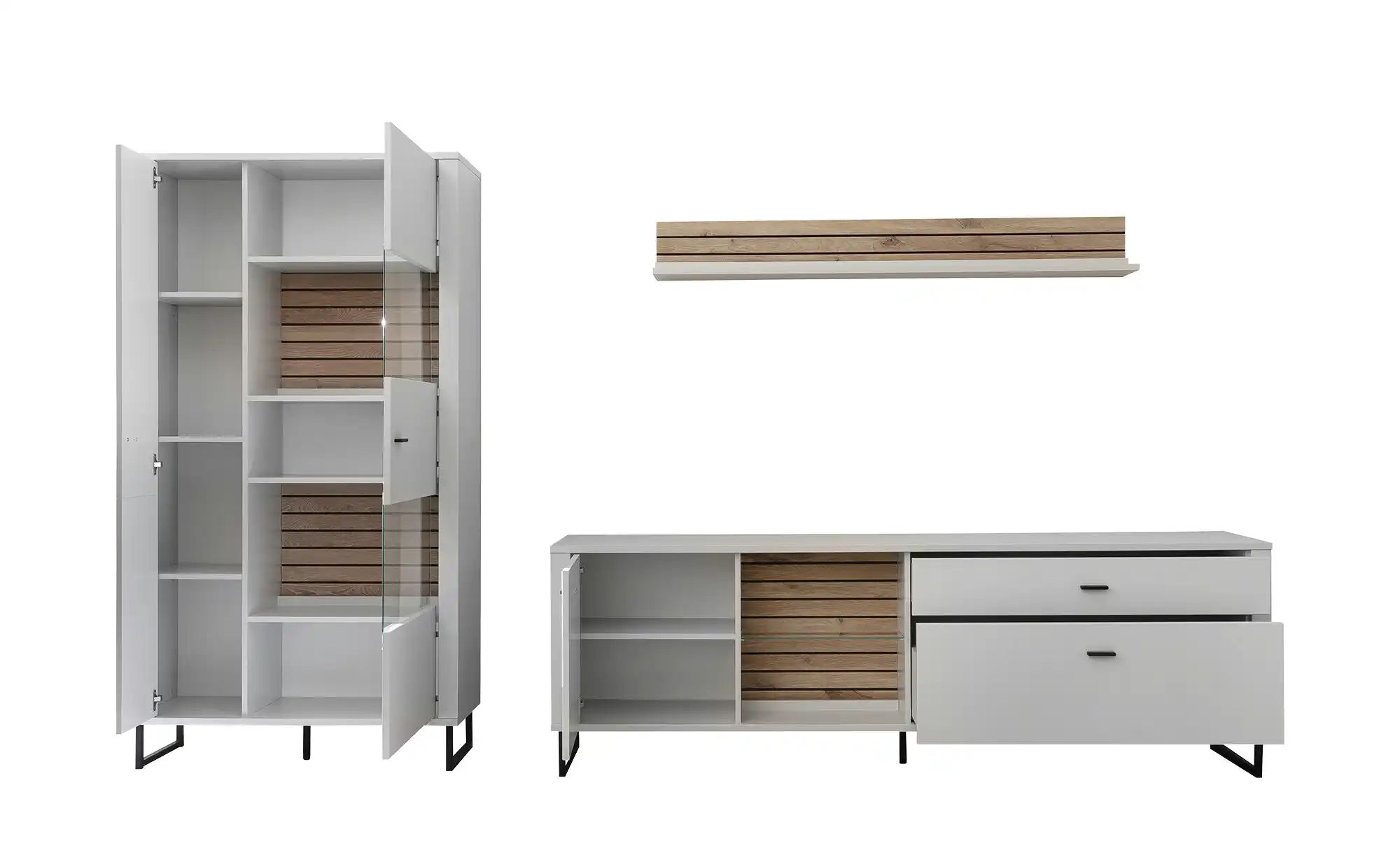 uno Wohnkombination  Leni ¦ grau ¦ Maße (cm): B: 310 H: 187 T: 44.0 Kommode günstig online kaufen