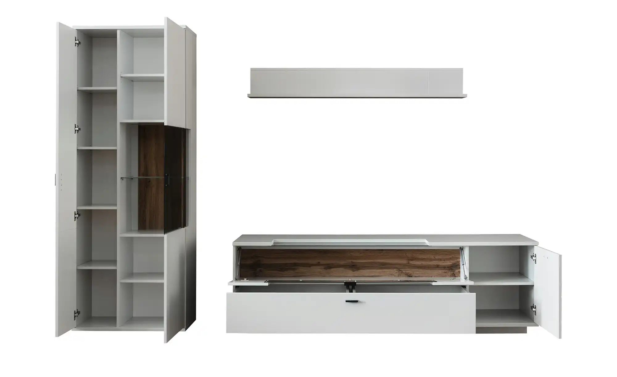 Thumbnail - uno Wohnkombination  Sarbonne ¦ grau ¦ Maße (cm): B: 270 H: 199 T: 50.0 Kommoden & Sideboards > Wohnwände - Höffner