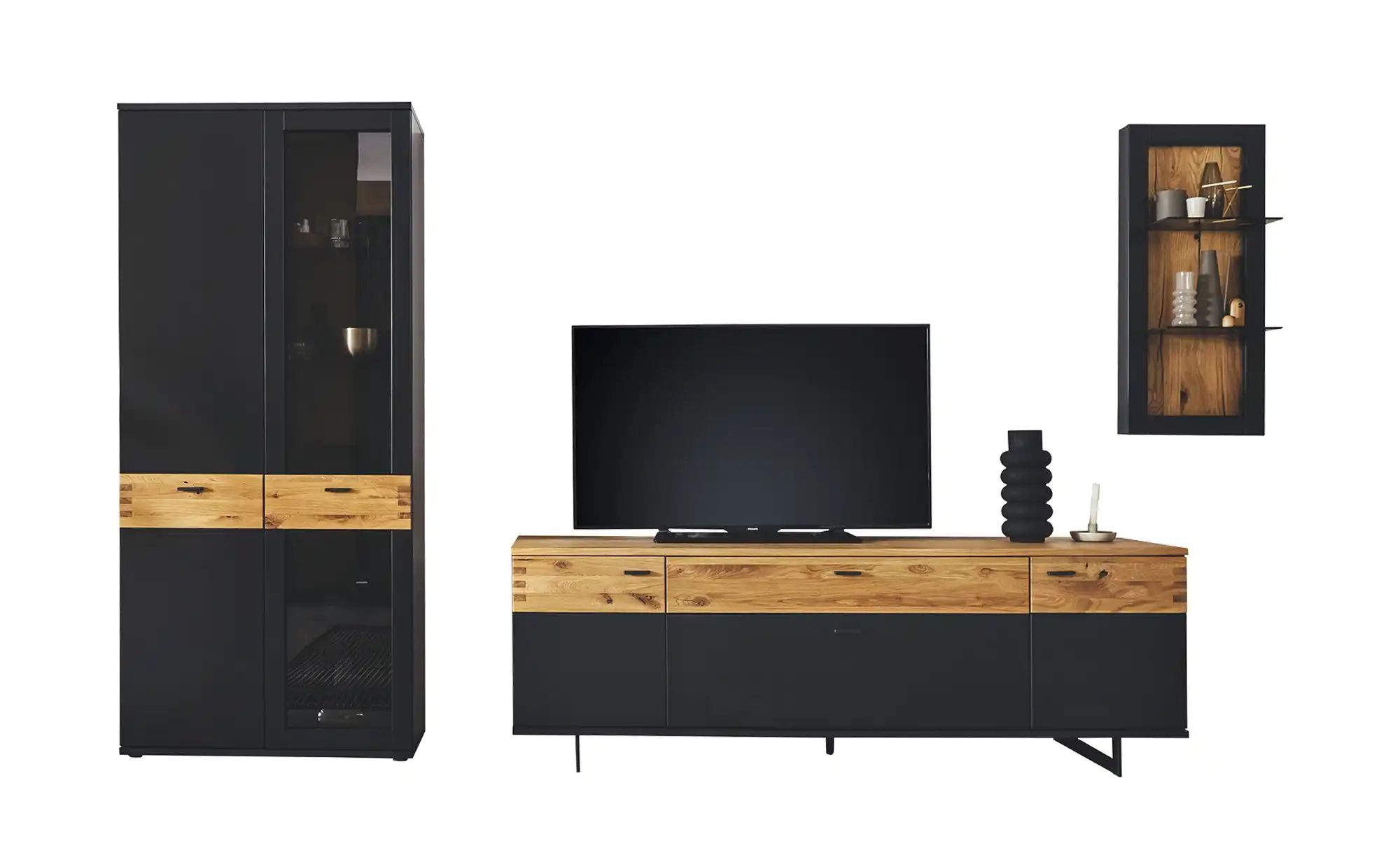 Thumbnail - Wohnkombination  Malina ¦ grau ¦ Maße (cm): B: 285 H: 201 T: 50.0 Kommoden & Sideboards > Wohnwände - Höffner