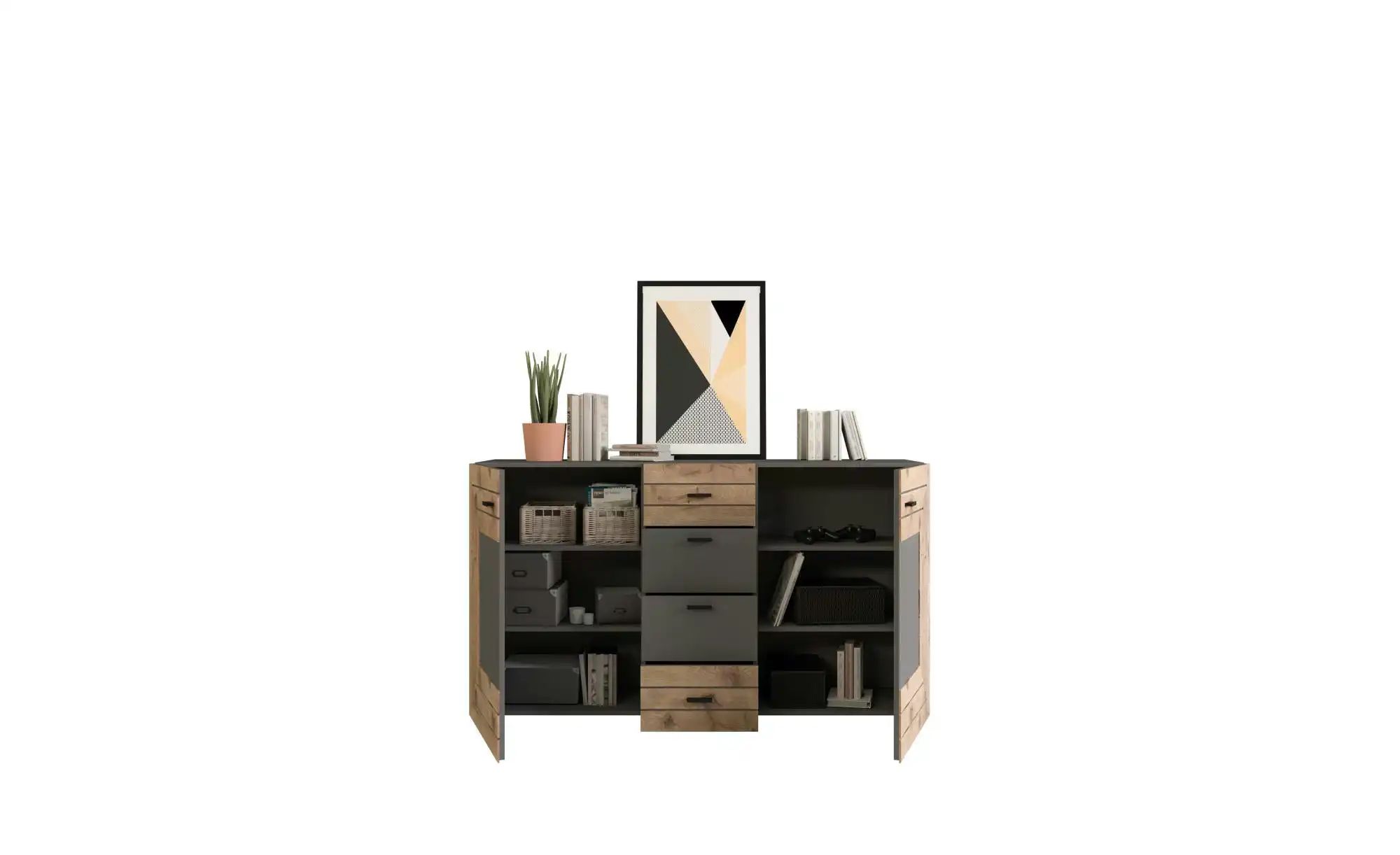 Sideboard ¦ grau ¦ Maße (cm): B: 160 H: 90 Kommoden & Sideboards > Sideboar günstig online kaufen