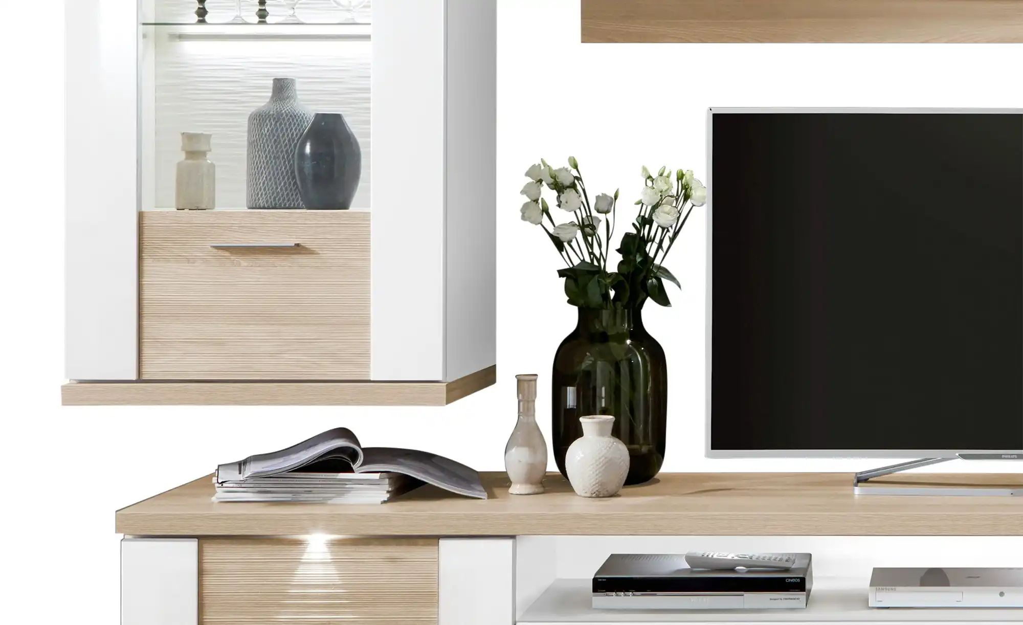 uno Wohnkombination  Titan ¦ weiß ¦ Maße (cm): B: 303 H: 207 T: 52.0 Kommod günstig online kaufen