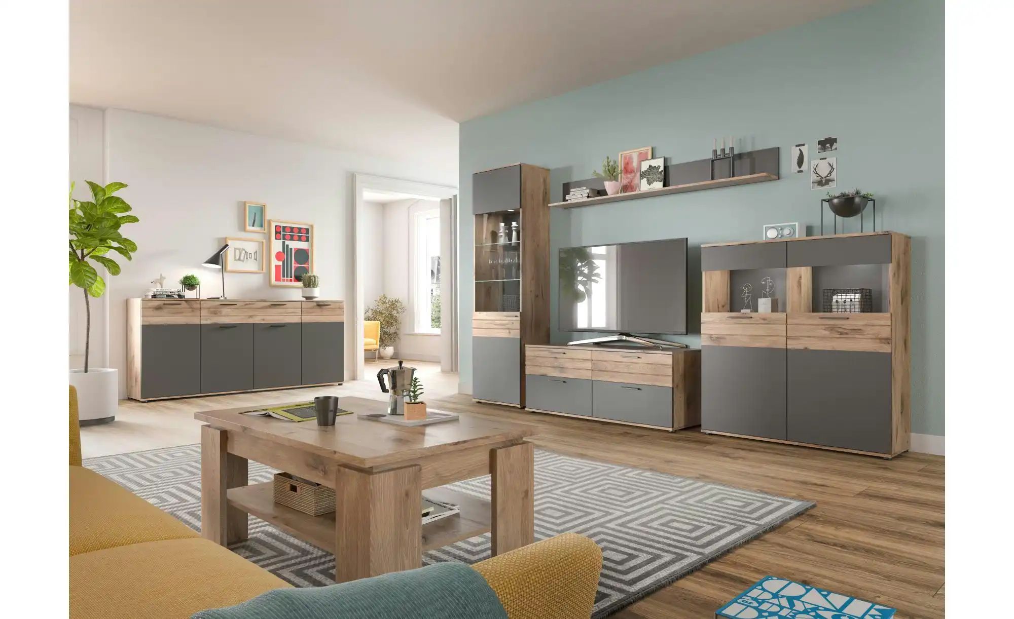 Thumbnail - Lowboard  Monsano ¦ grau ¦ Maße (cm): B: 130 H: 53 Kommoden & Sideboards > Lowboards - Höffner