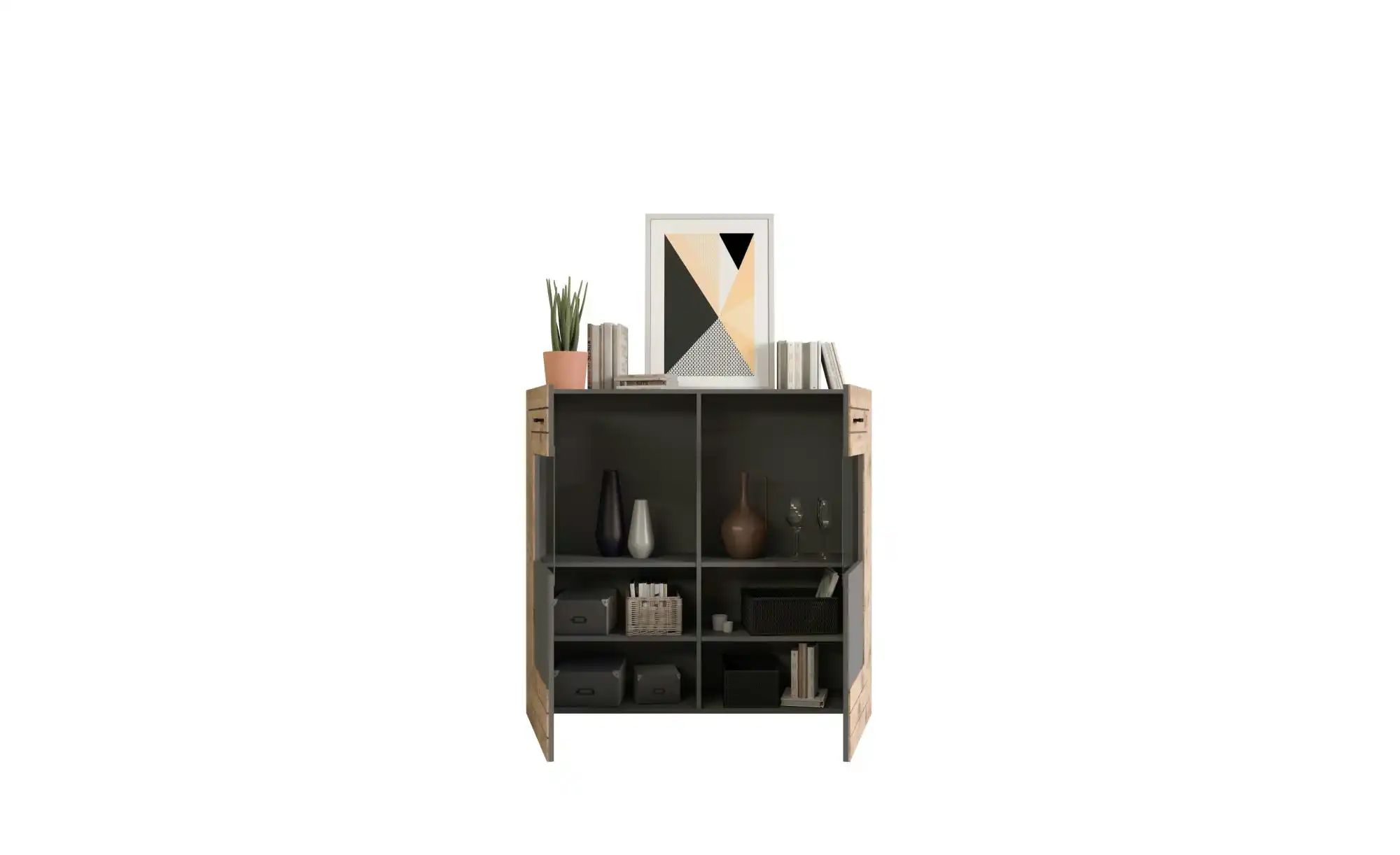 Thumbnail - Highboard Fosso ¦ grau ¦ Maße (cm): B: 120 H: 117 T: 37.0 Kommoden & Sideboards > Highboards - Höffner