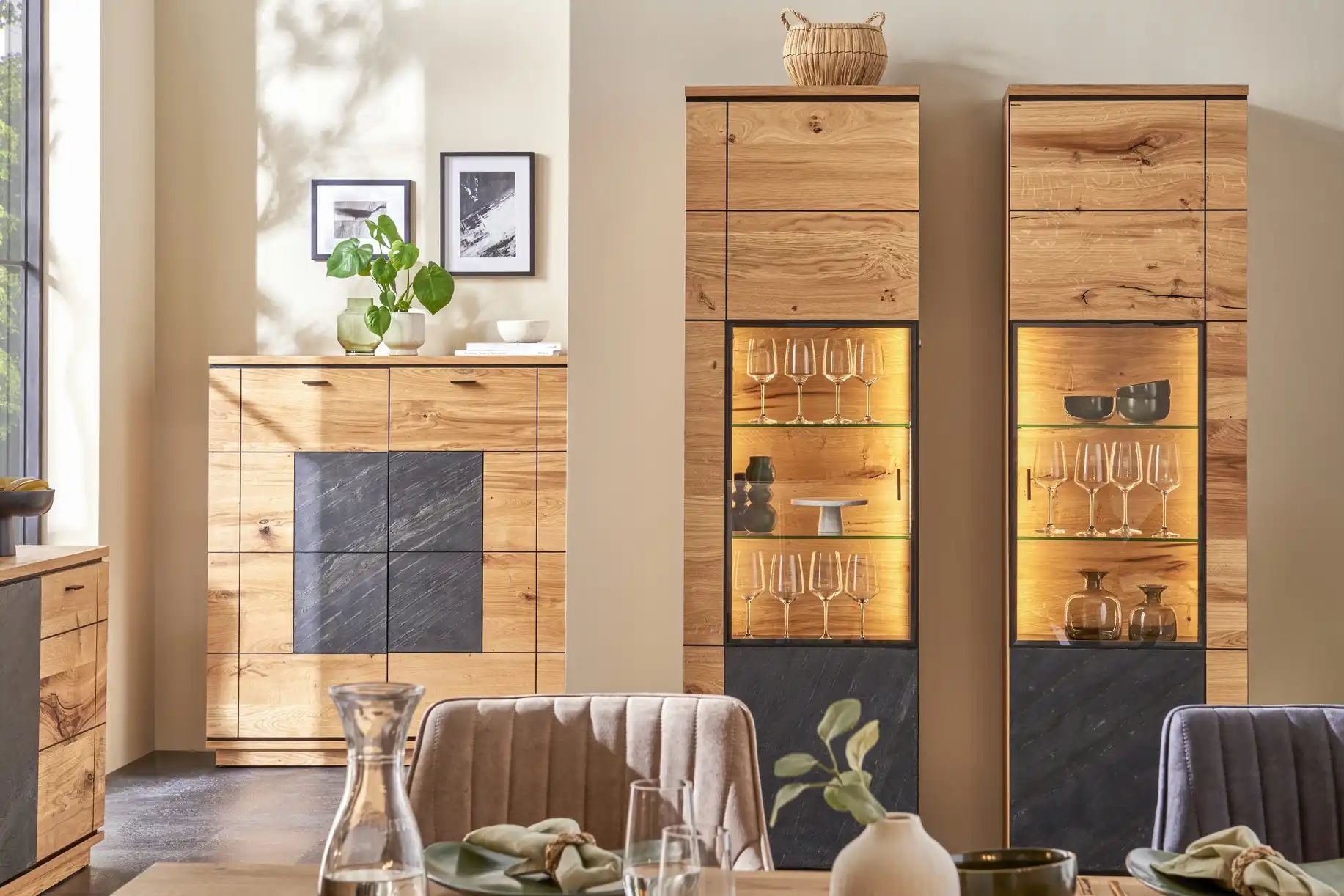 Thumbnail - Gray & Jones Vitrine Baltic Breeze 2.0 ¦ holzfarben ¦ Maße (cm): B: 58 H: 201 T: 42.0 Schränke > Vitrinen - Höffner