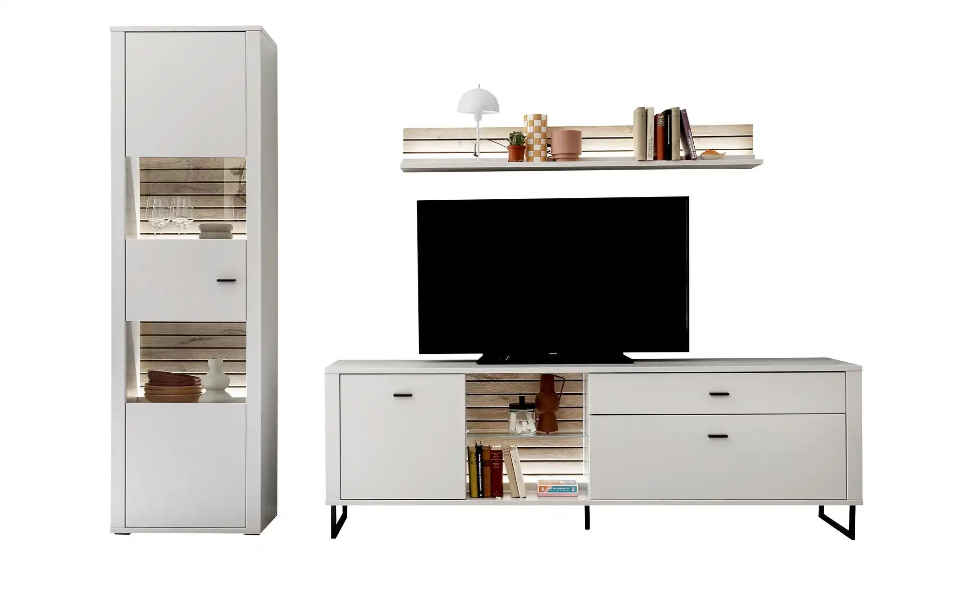 Thumbnail - uno Wohnkombination  Leni ¦ grau ¦ Maße (cm): B: 271 H: 206 T: 44.0 Kommoden & Sideboards > Wohnwände - Höffner