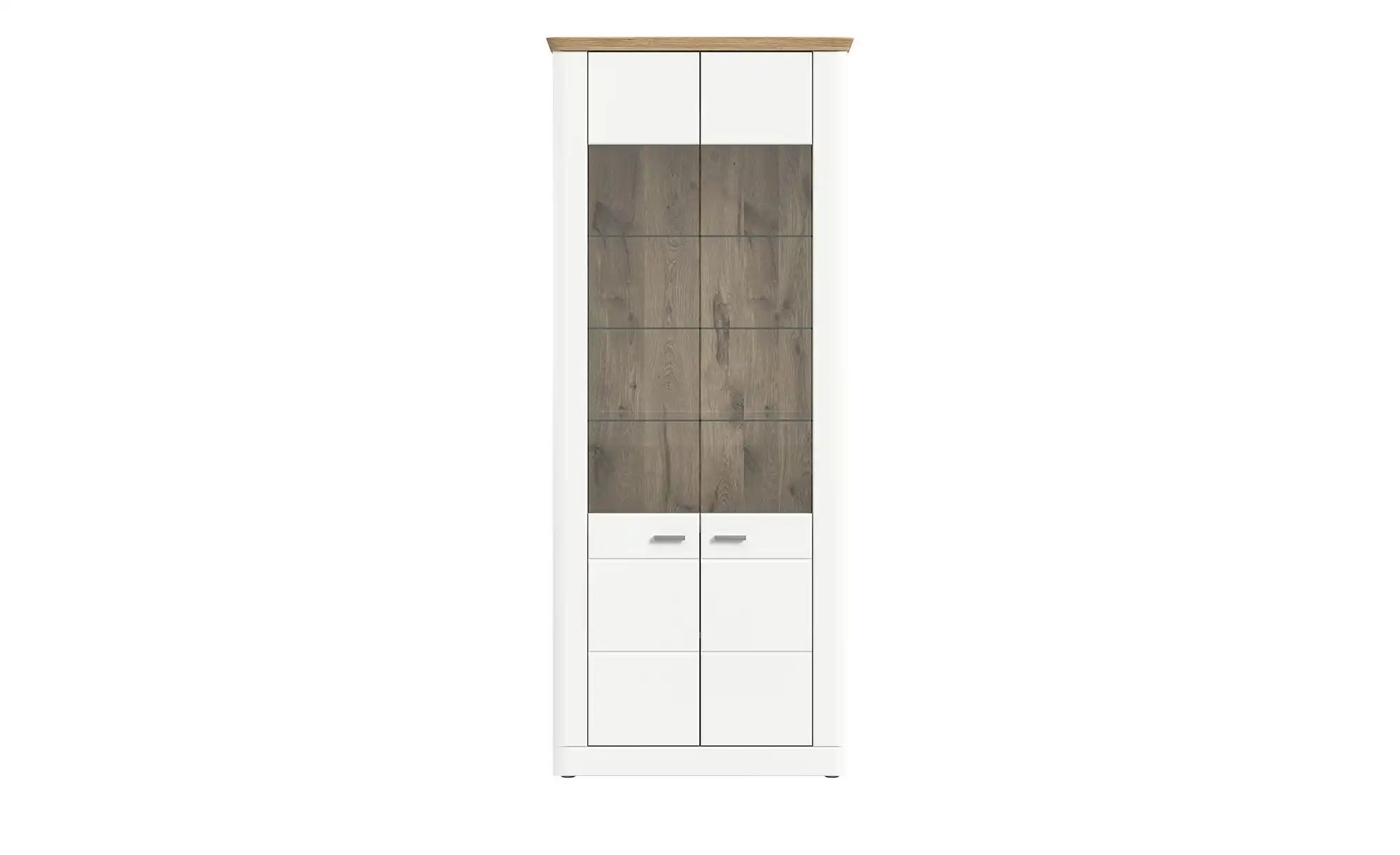 xonox.home Vitrine MODERN TIMES, Nox Eiche Dekor, Weiß matt, 2 Türen, B 85 günstig online kaufen