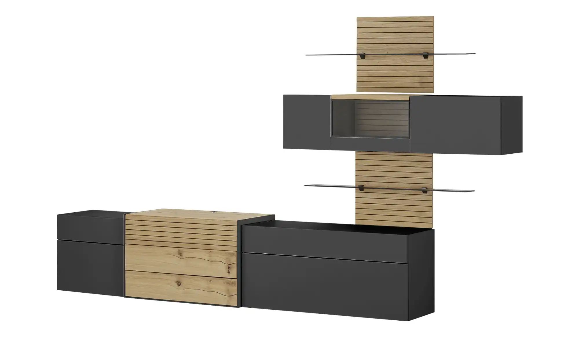 Wohnwert Wohnwand  Spektrum ¦ weiß ¦ Maße (cm): B: 333 H: 207 T: 48.0 Kommo günstig online kaufen