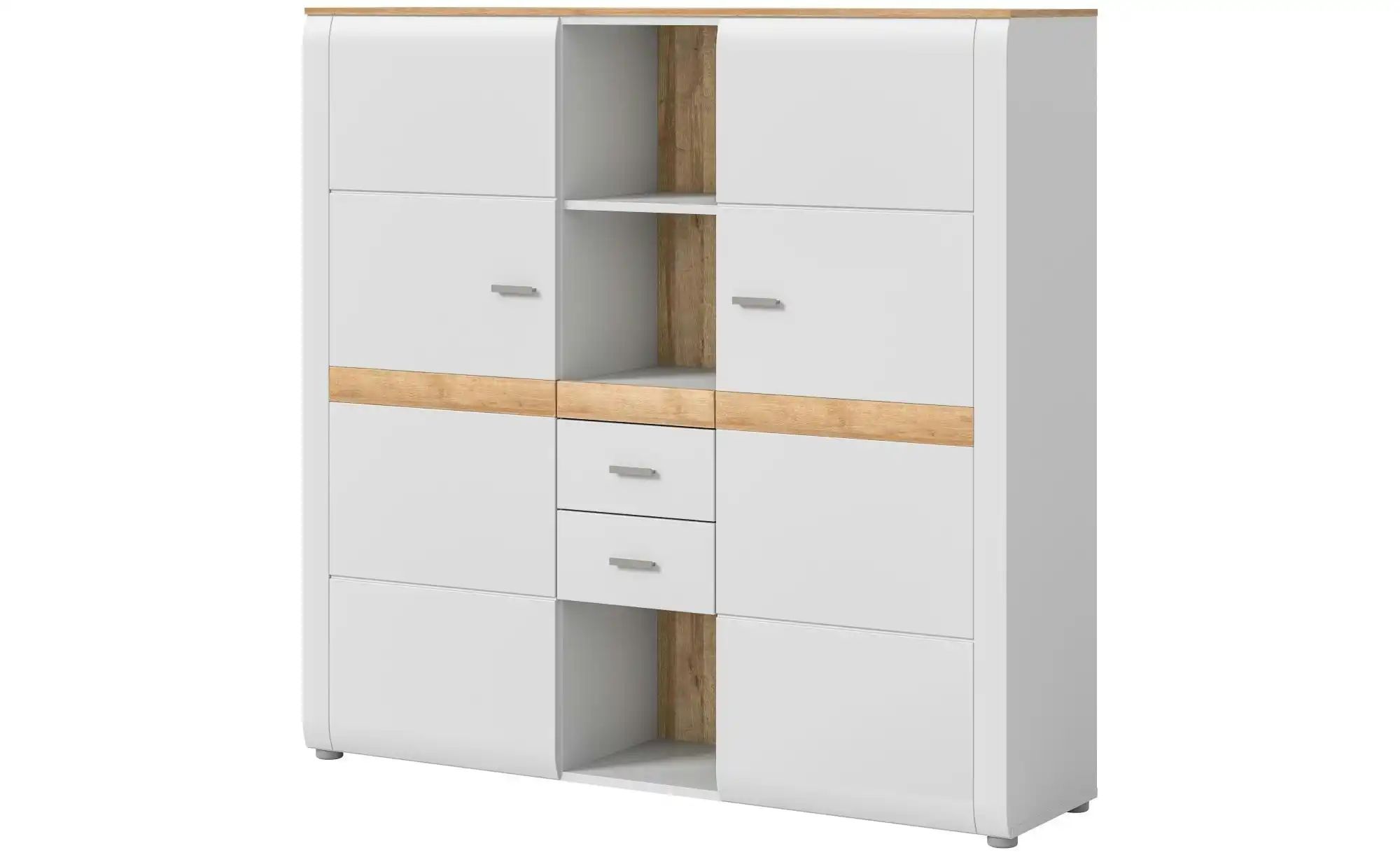 MCA furniture Vitrine Highboard Ashton, hellgrau matt / Rivera Eiche, LED B günstig online kaufen