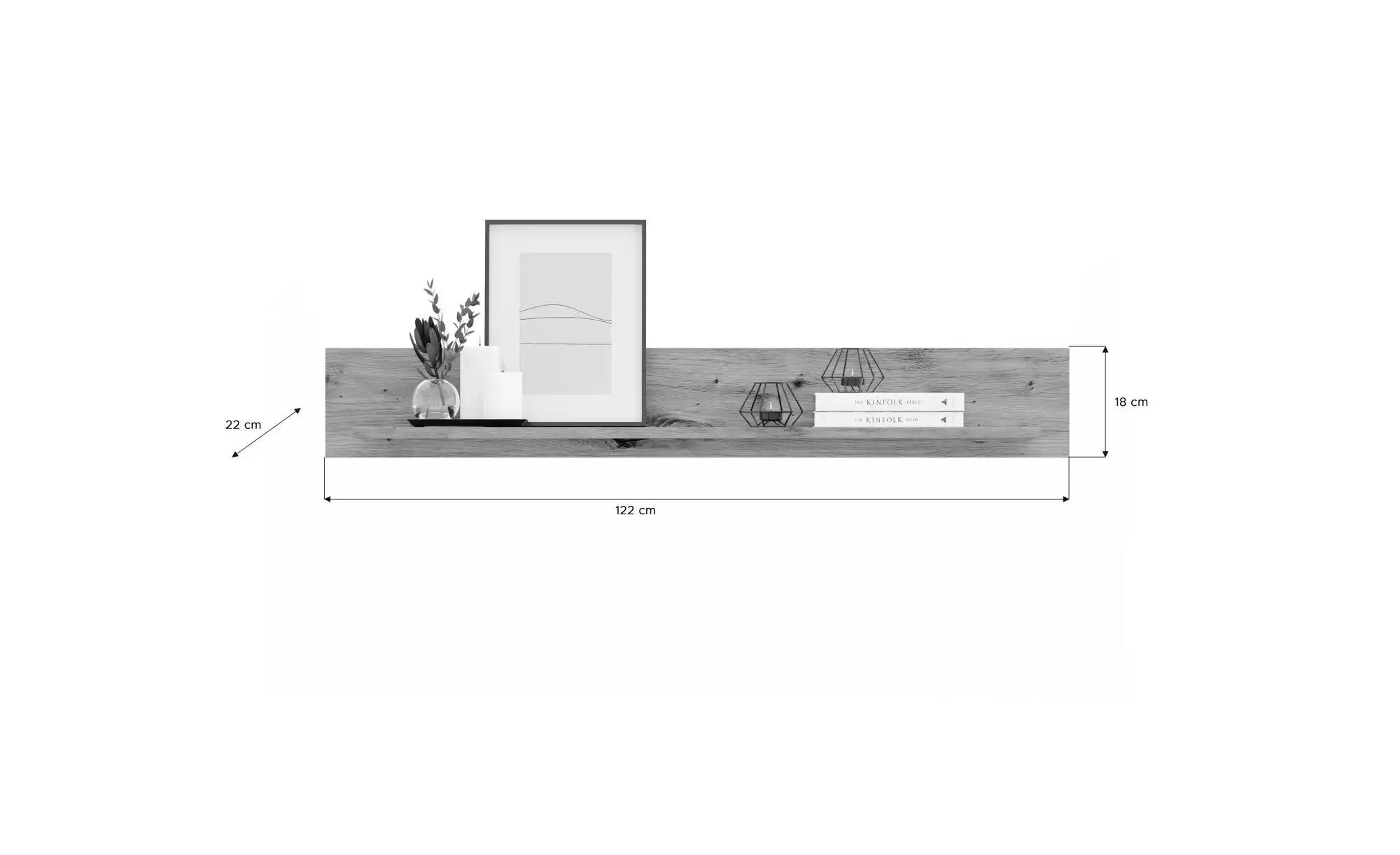 Wandboard ¦ holzfarben ¦ Maße (cm): B: 122 H: 18 T: 21 Regale > Wandboards günstig online kaufen