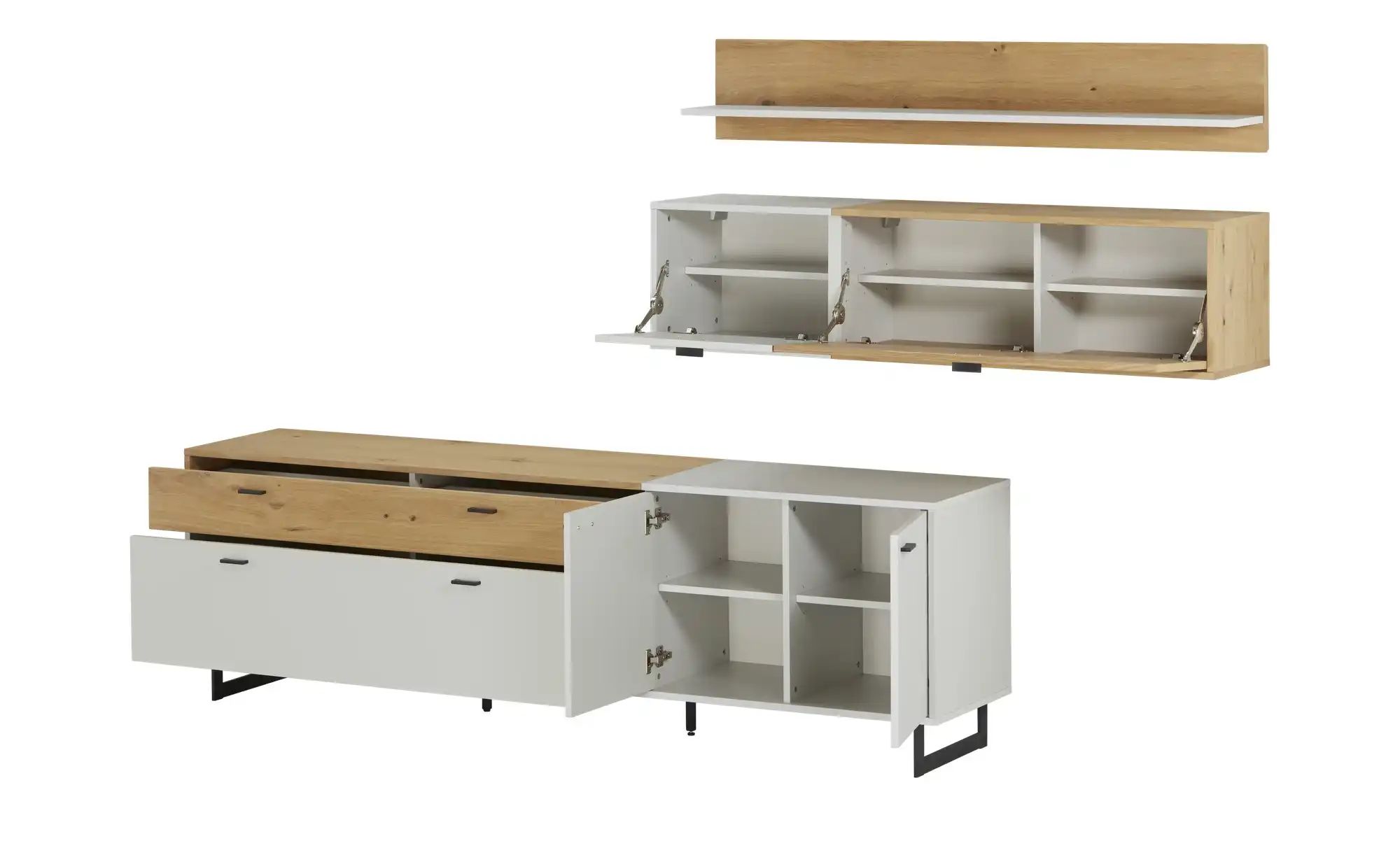 Thumbnail - Woodford Wohnkombination Mario ¦ grau ¦ Maße (cm): B: 294 H: 179 T: 46.0 Kommoden & Sideboards > Wohnwände - Höffner