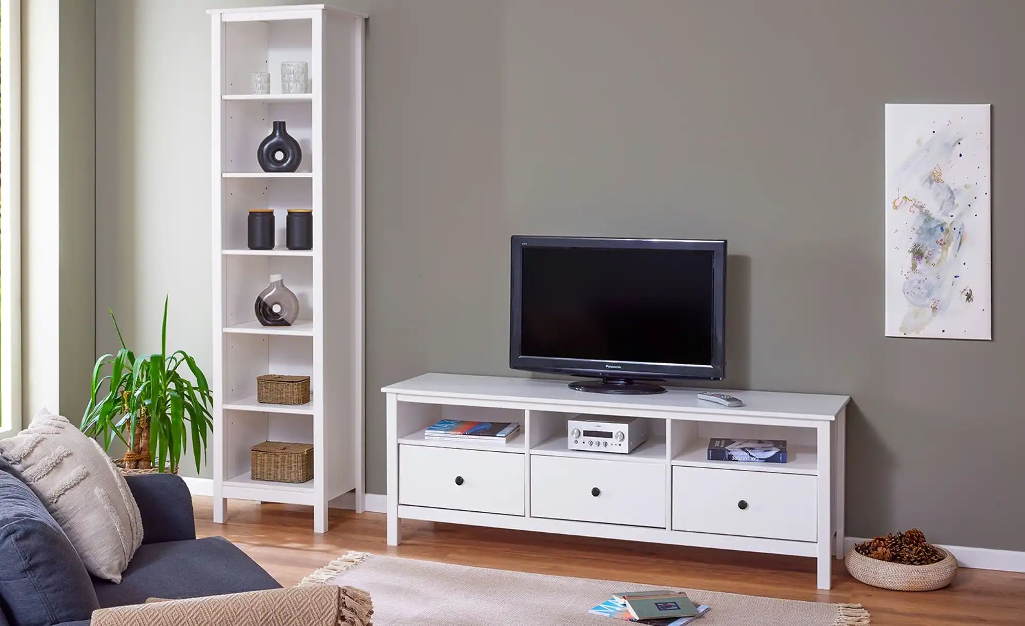 Lowboard aus Massivholz Landliv ¦ weiß ¦ Maße (cm): B: 160 H: 57 T: 45.0 Ko günstig online kaufen