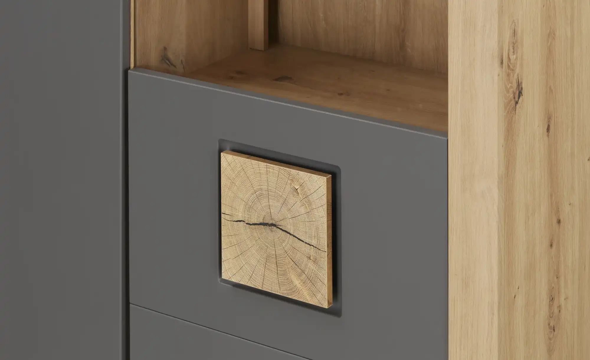 Thumbnail - uno Vitrine  Borkum ¦ grau ¦ Maße (cm): B: 93 H: 207 T: 38.0 Schränke > Vitrinen - Höffner