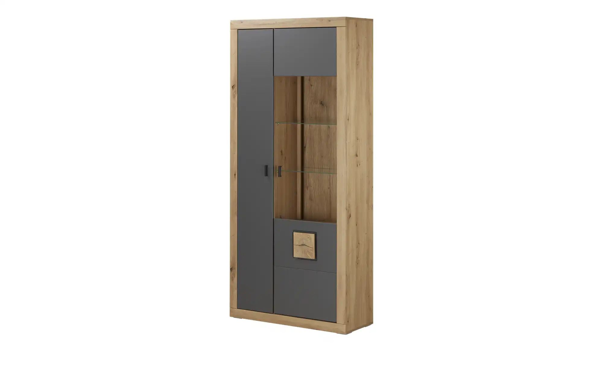 uno Vitrine  Borkum ¦ grau ¦ Maße (cm): B: 93 H: 207 T: 38.0 Schränke > Vit günstig online kaufen