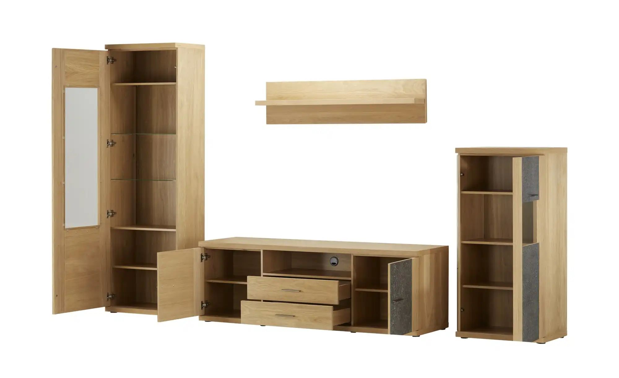Woodford Wohnkombination  Rock ¦ holzfarben ¦ Maße (cm): B: 310 H: 208 T: 5 günstig online kaufen