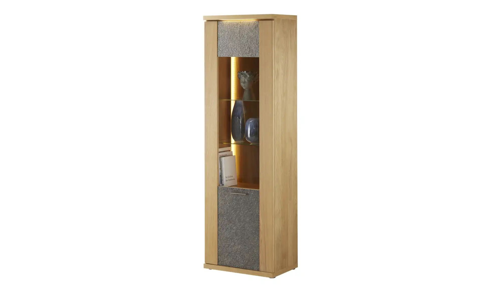 Woodford Vitrine  Rock ¦ holzfarben ¦ Maße (cm): B: 65 H: 208 T: 42.0 Schrä günstig online kaufen