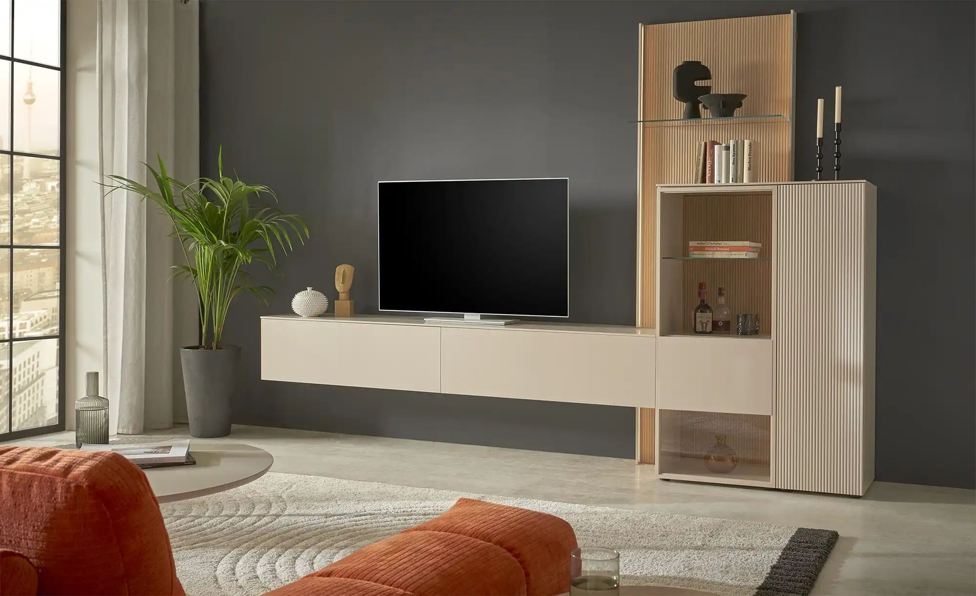 Thumbnail - SCHÖNER WOHNEN Kollektion Wohnkombination  Amaya ¦ grau ¦ Maße (cm): B: 340 H: 234 T: 45.0 Kommoden & Sideboards > Wohnw...