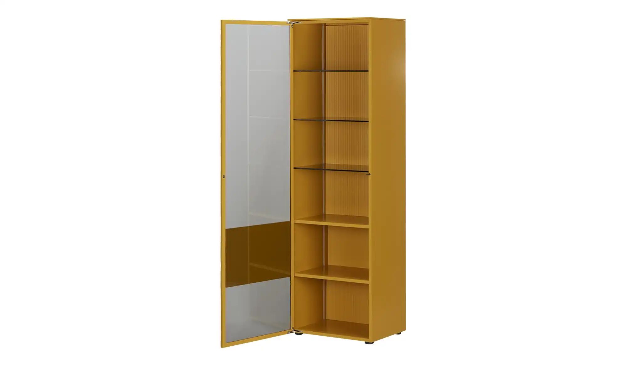 Thumbnail - SCHÖNER WOHNEN Kollektion Vitrine  Amaya ¦ gelb ¦ Maße (cm): B: 61 H: 201 T: 45.0 Schränke > Vitrinen - Höffner
