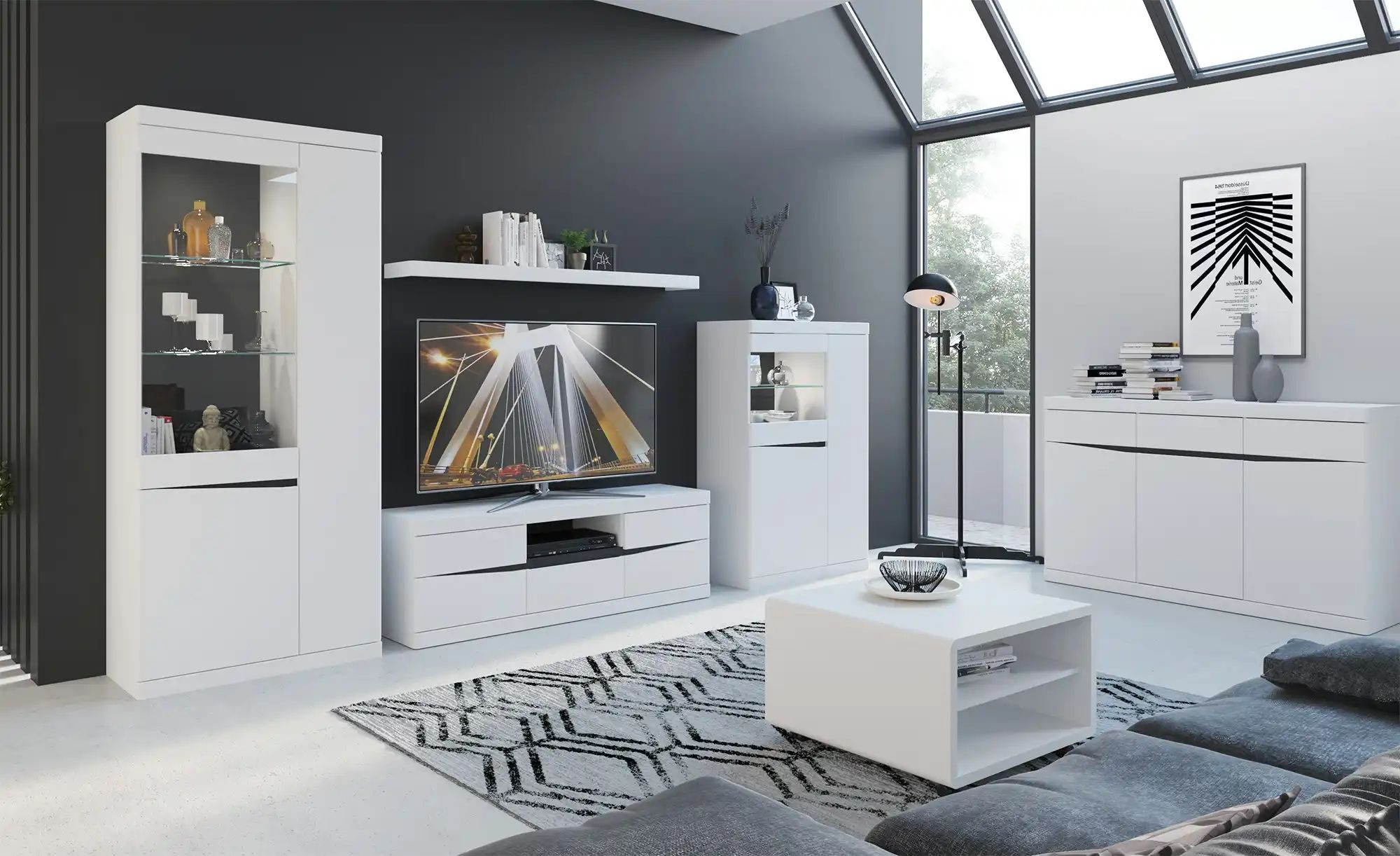 Thumbnail - Lowboard  Turino Neo ¦ weiß ¦ Maße (cm): B: 150 H: 50 T: 39.9 Kommoden & Sideboards > Lowboards - Höffner