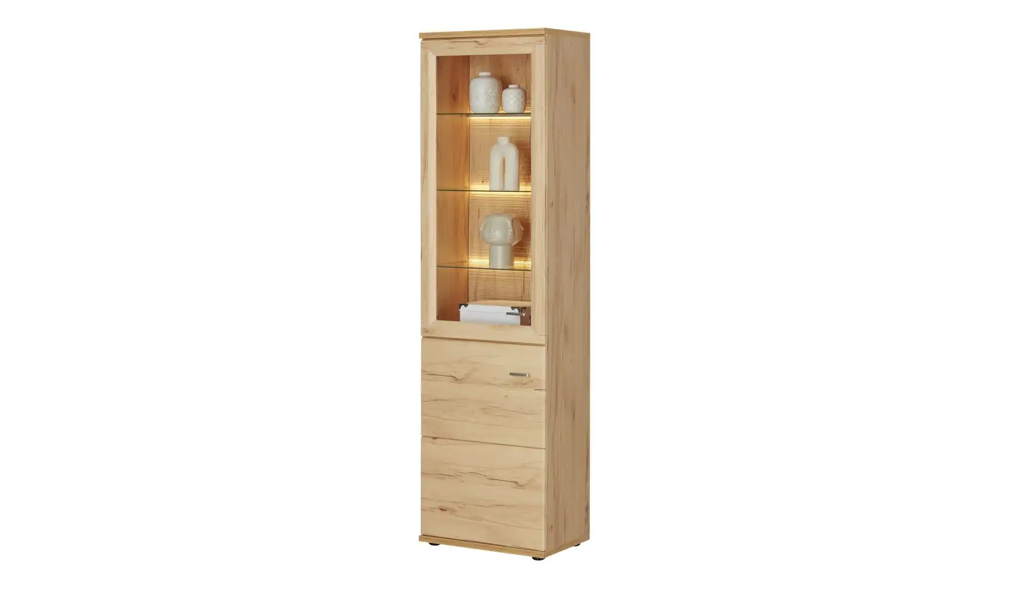 Vitrine  Vineta ¦ holzfarben ¦ Maße (cm): B: 60 H: 216 T: 40.0 Schränke > V günstig online kaufen