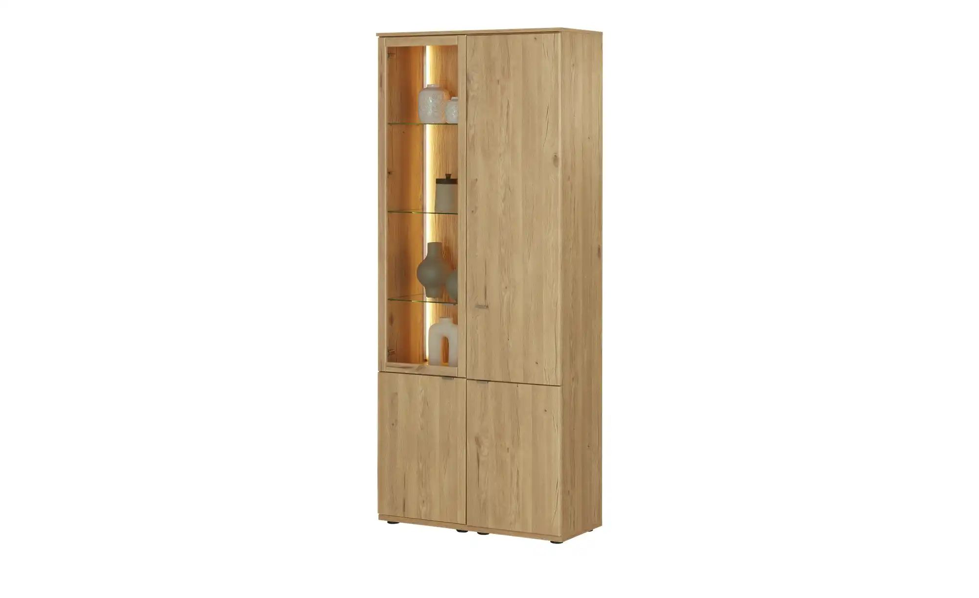 Vitrine  Sellin ¦ holzfarben ¦ Maße (cm): B: 90 H: 215 T: 40.0 Schränke > V günstig online kaufen