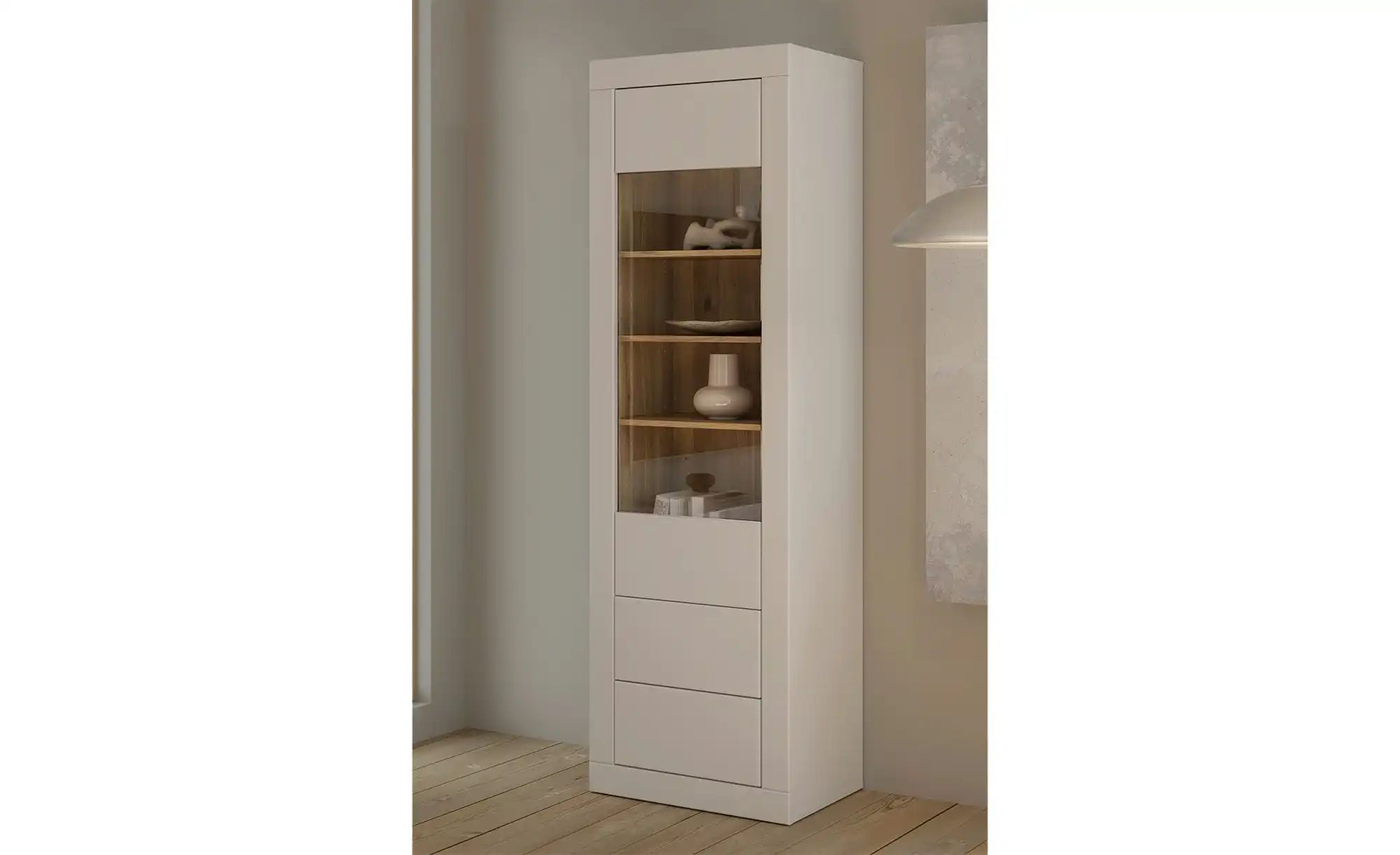 FORTE Vitrine "Breite 61,3cm, Höhe 196 cm", Vitrine, grifflose Front, breit günstig online kaufen