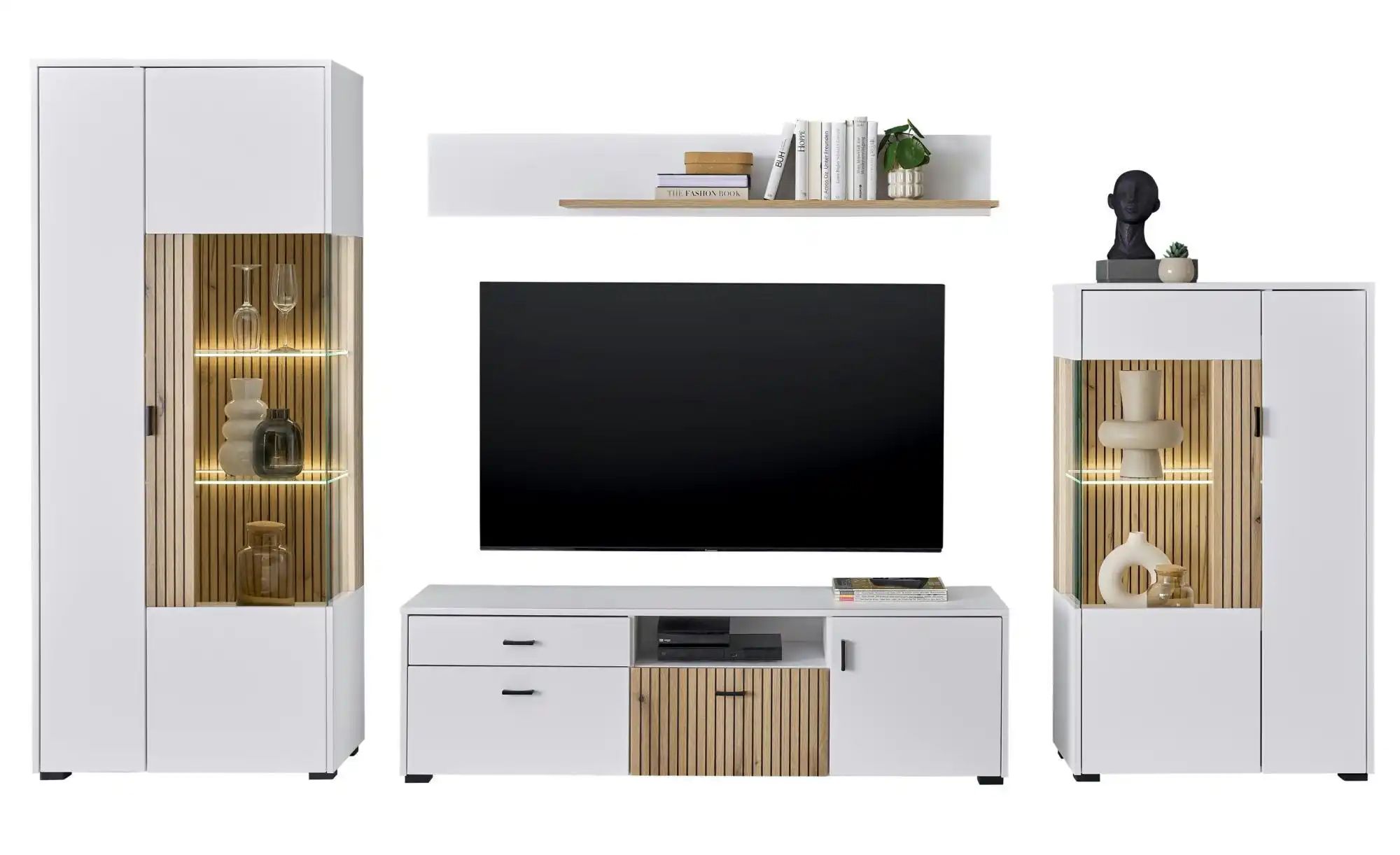 Wohnwand  Hortuna  weiß  Maße (cm): B: 320 H: 180 T: 42.0 | 04054574216738