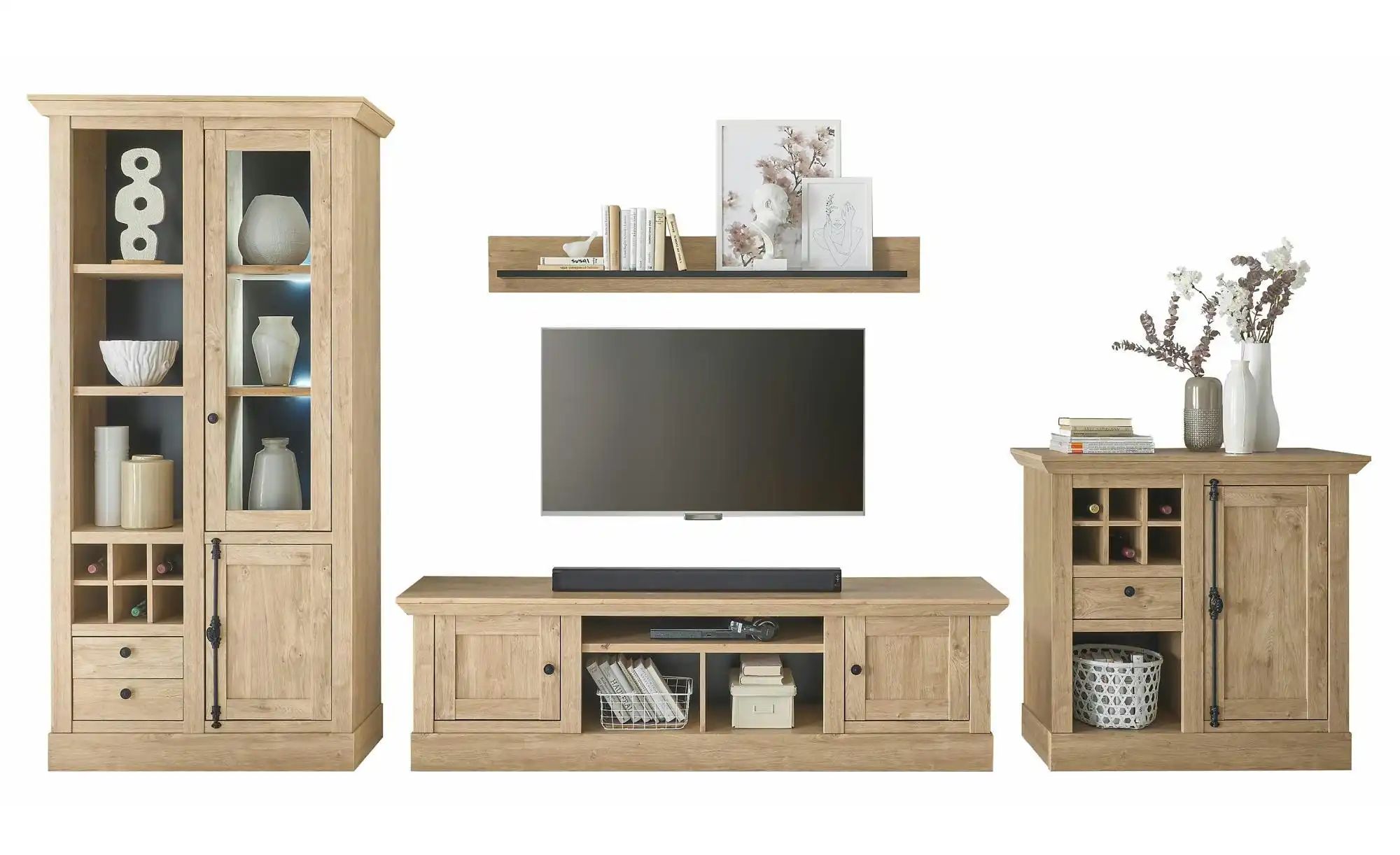 Wohnwand  Fehmarny  holzfarben  Maße (cm): B: 424 H: 214 T: 45.0 | 04054574222753